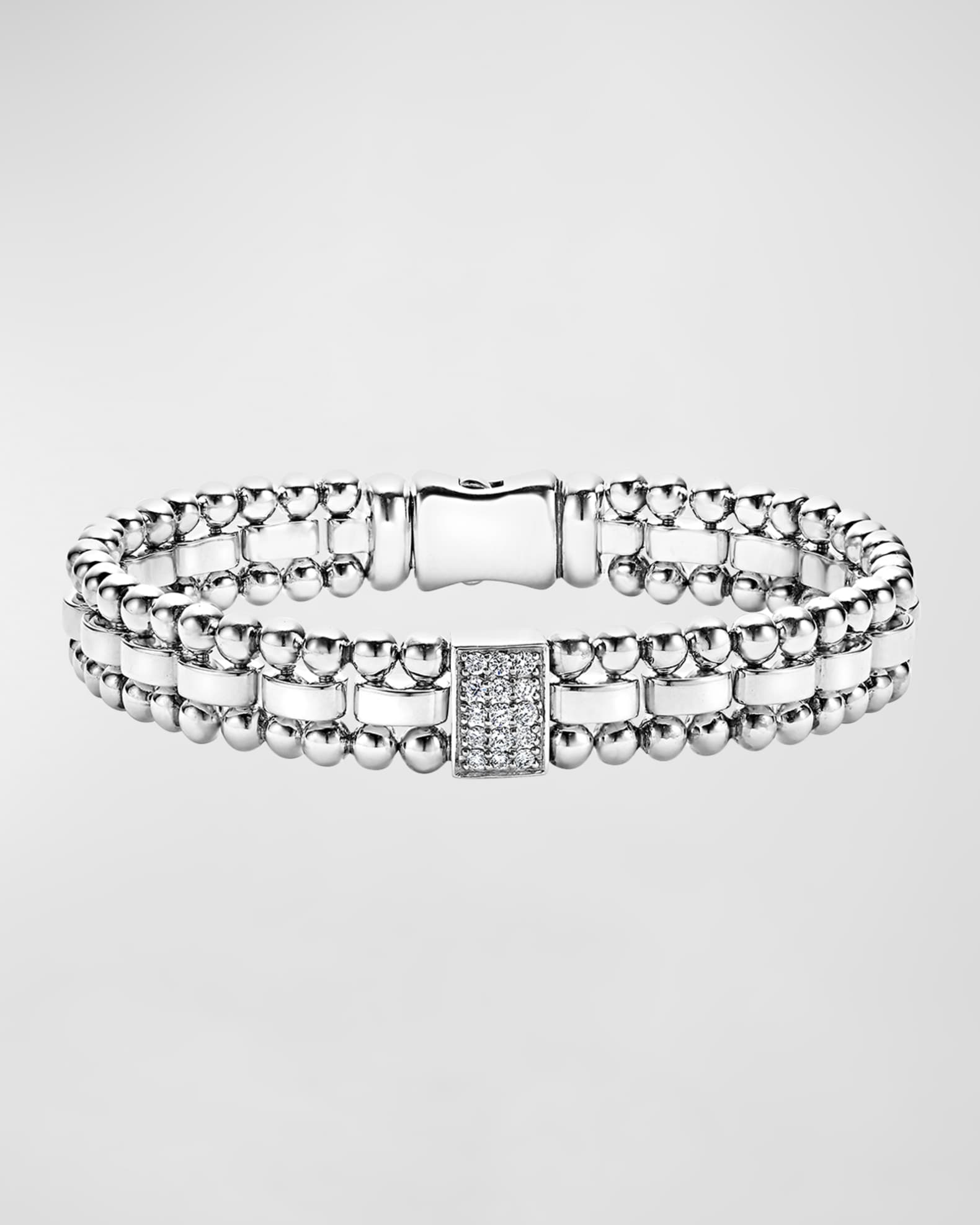 LAGOS 9mm Caviar Spark Bracelet with Diamond Station