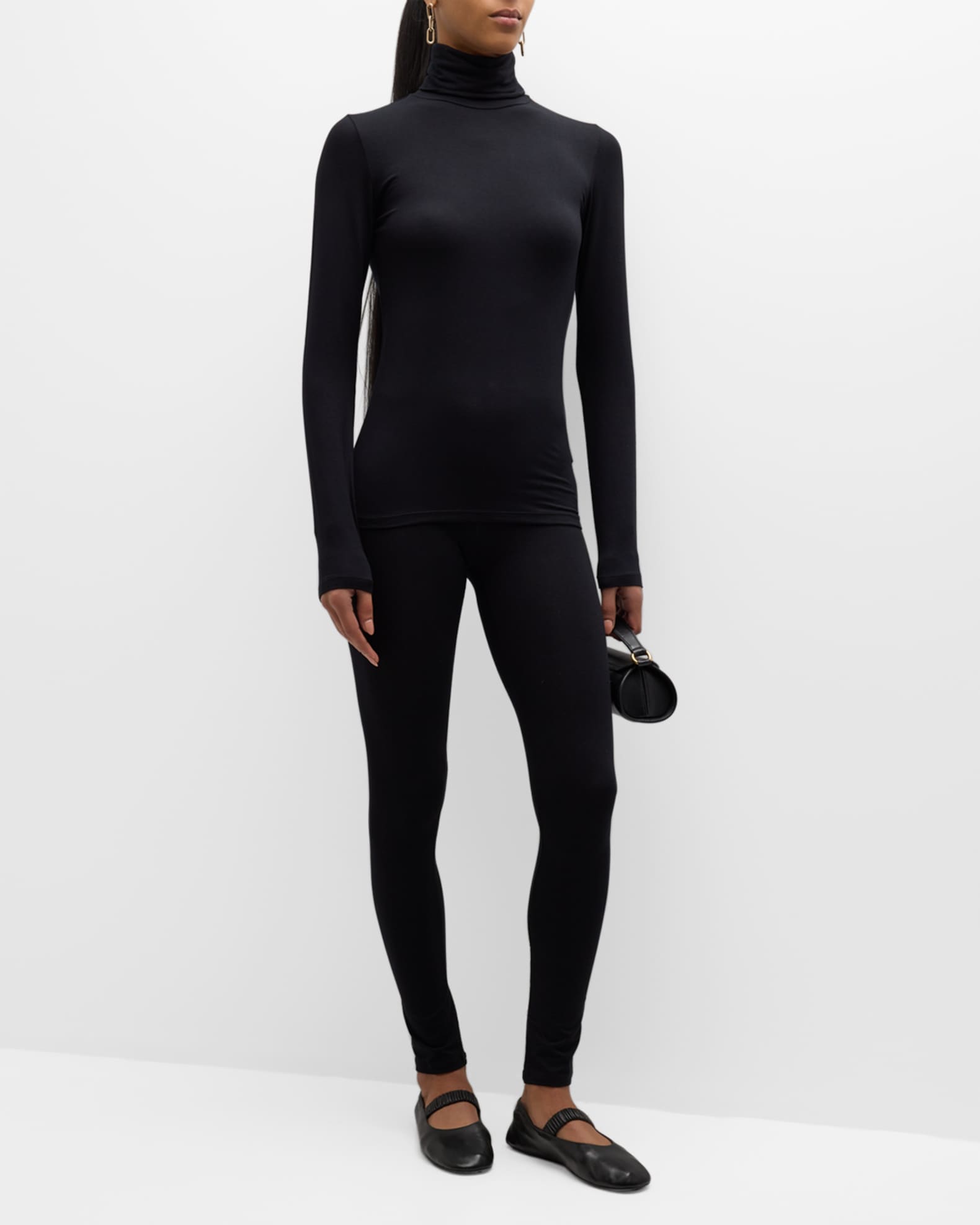 Majestic Sleeveless Turtleneck in Noir/Black main image 1