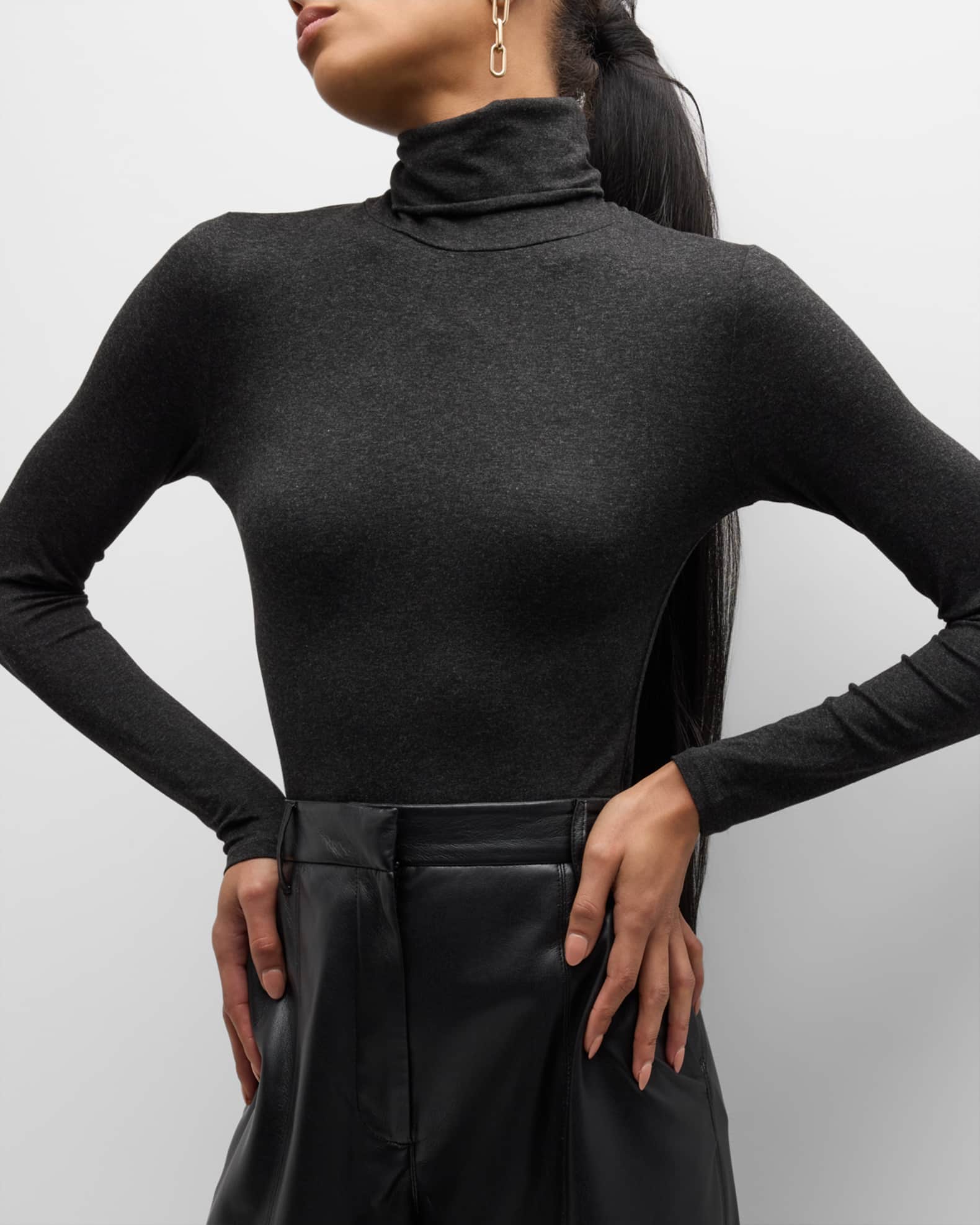 Majestic Soft Touch L/S Turtleneck CORE Black