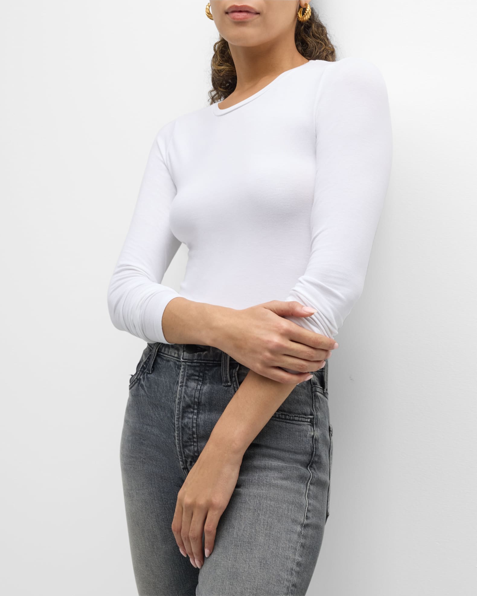 Majestic Soft Touch Crewneck Oversize  Tank in Gris Chine Clair