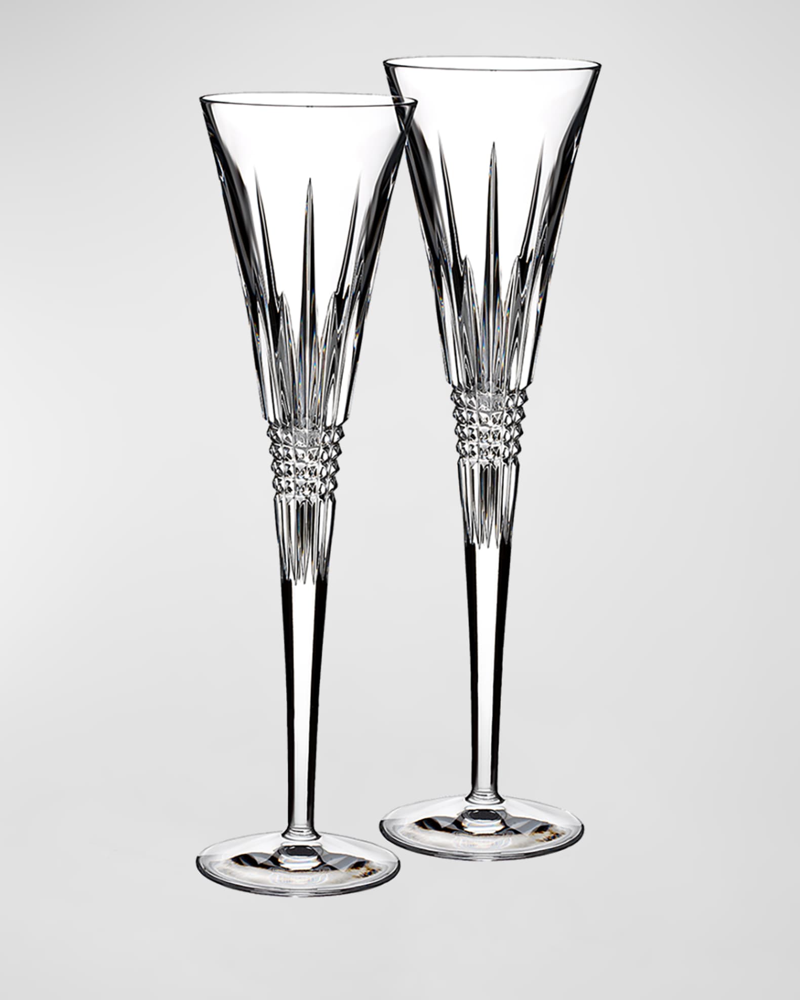 Set of Two Lismore Diamond Flutes 0