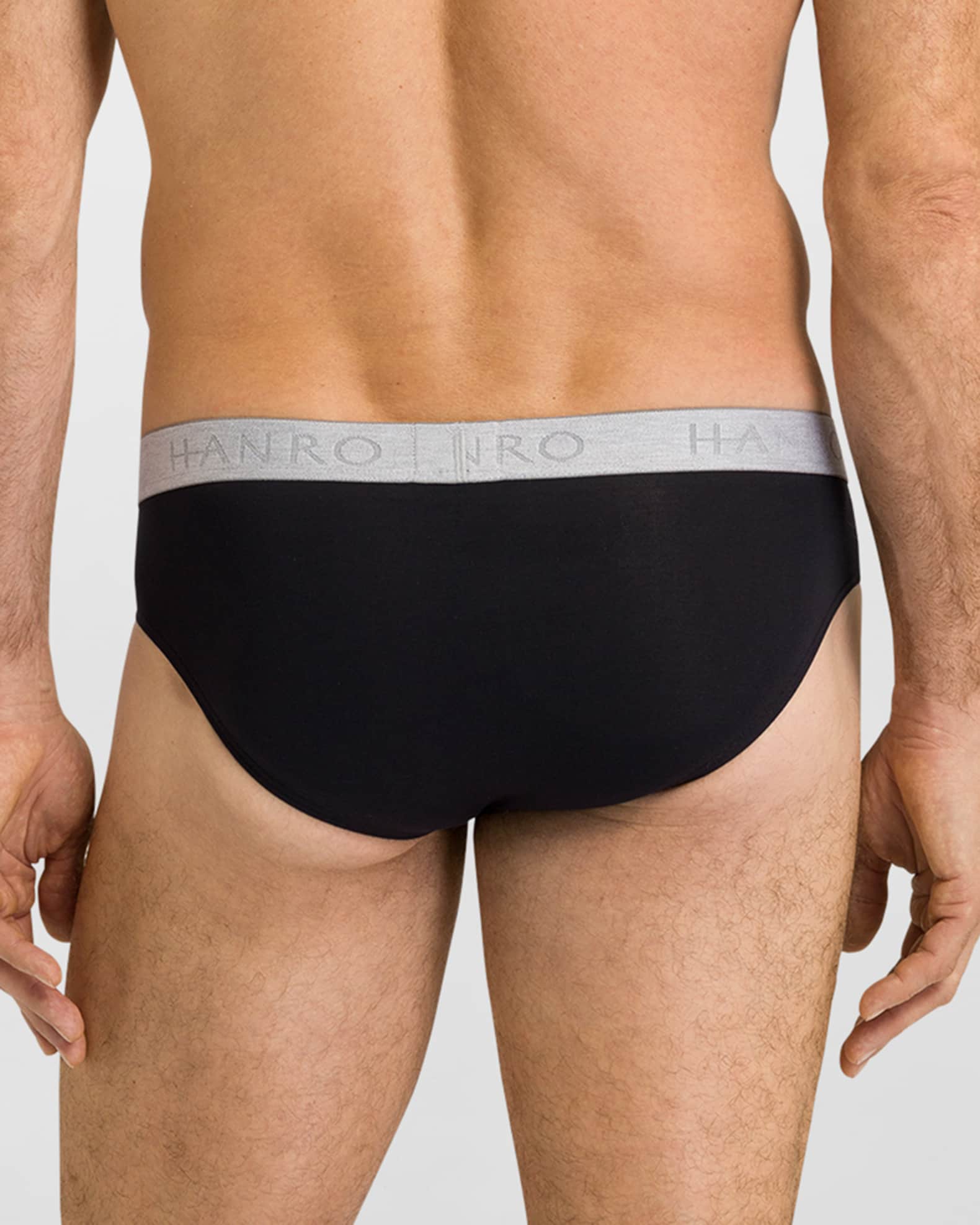 Black Pack of two cotton-blend briefs, Hanro