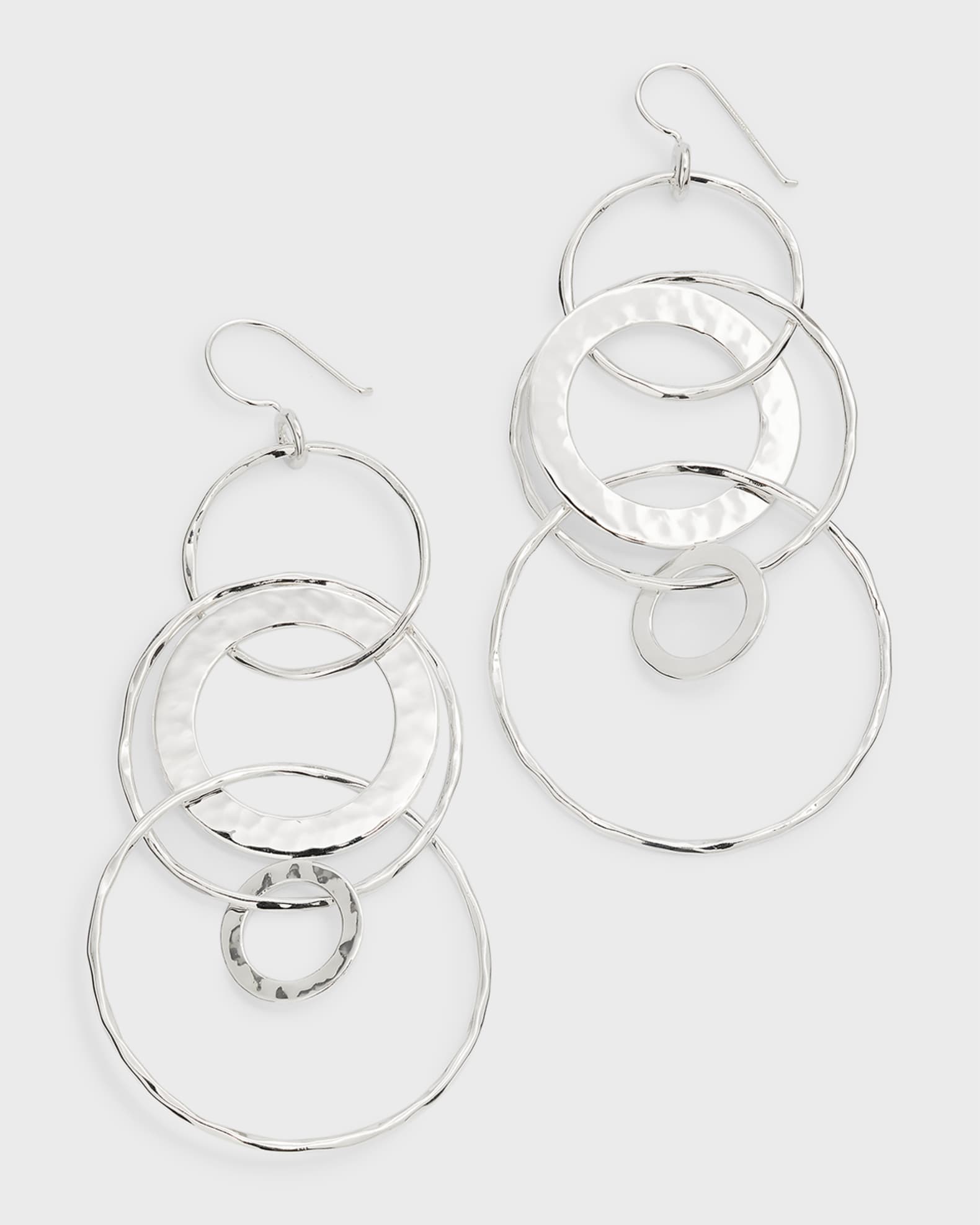Ippolita Jumbo Hammered Jet Set Earrings in Sterling Silver Neiman Marcus