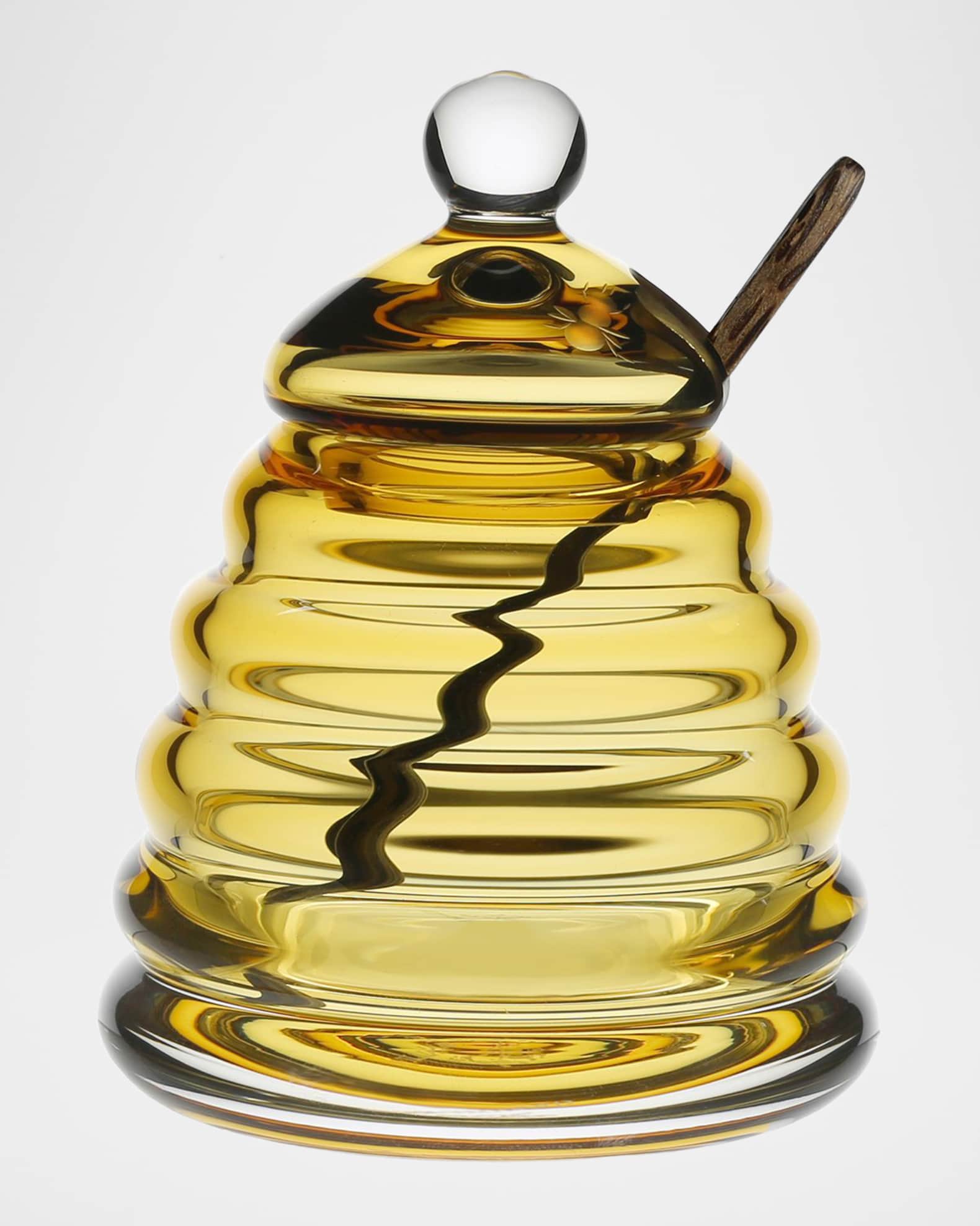 Honeycomb Honey Jar & Spoon 0