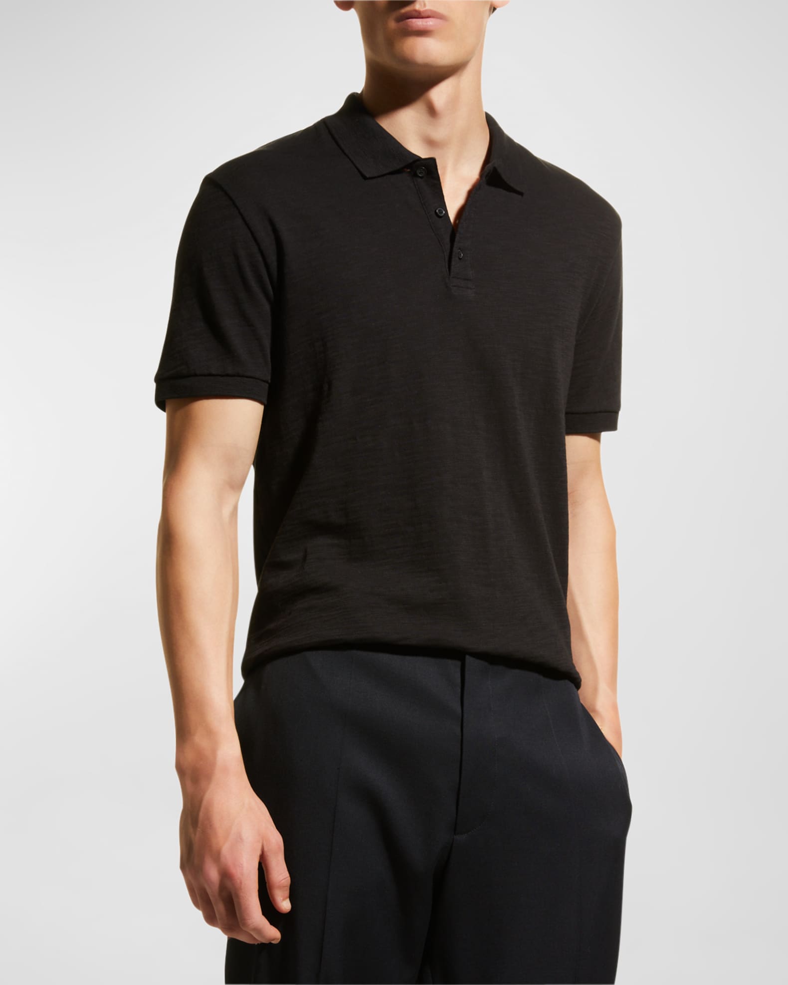 Louis Vuitton Classic Short Sleeve Pique Polo BLACK. Size M0