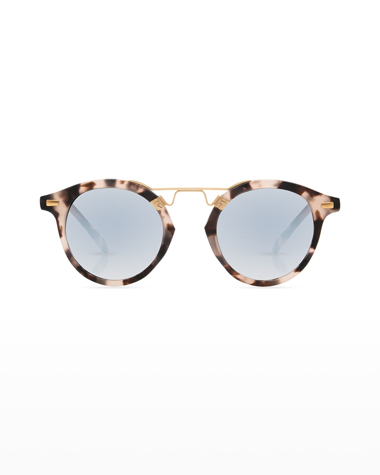 KREWE St. Louis Round Mirrored Sunglasses Neiman Marcus