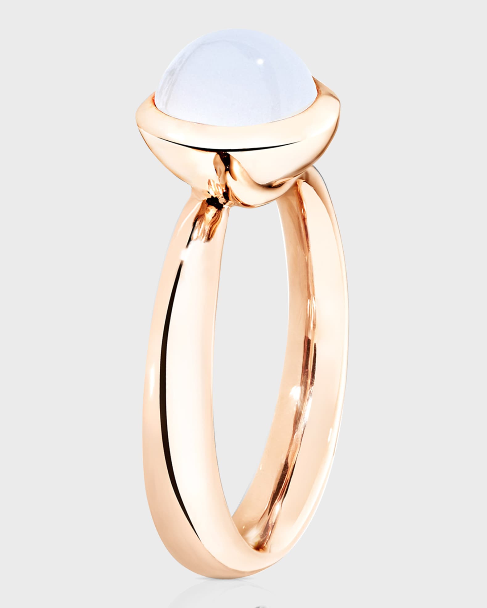 Bouton 18k Rose Gold Small Sand Moonstone Ring, Size 7 1