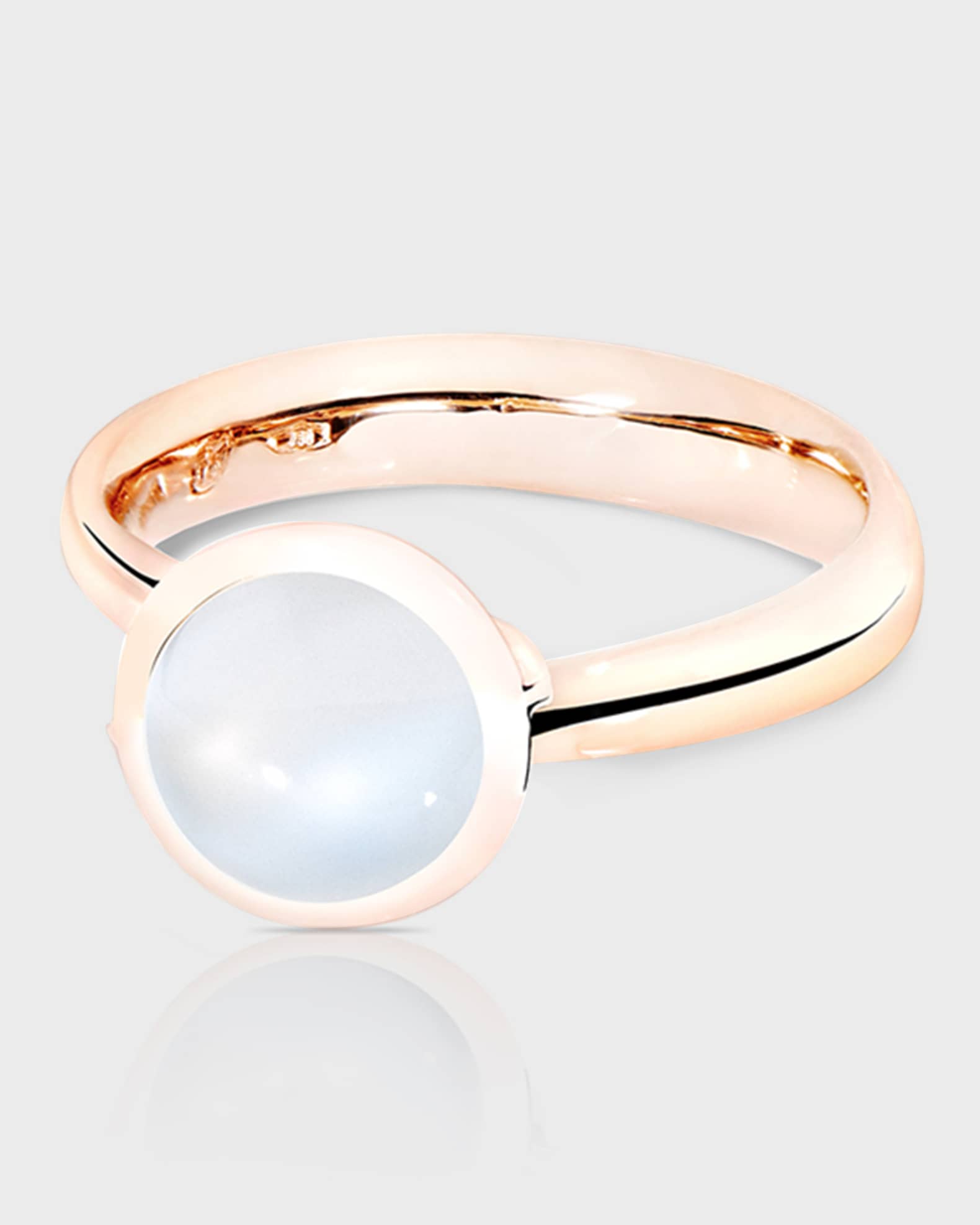 Bouton 18k Rose Gold Small Sand Moonstone Ring, Size 7 0