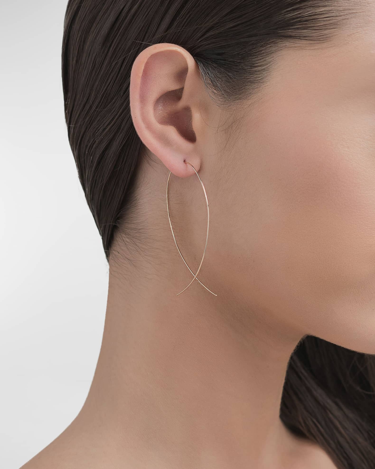 LANA Large Upside Down Hoop Earrings in 14K Gold Neiman Marcus