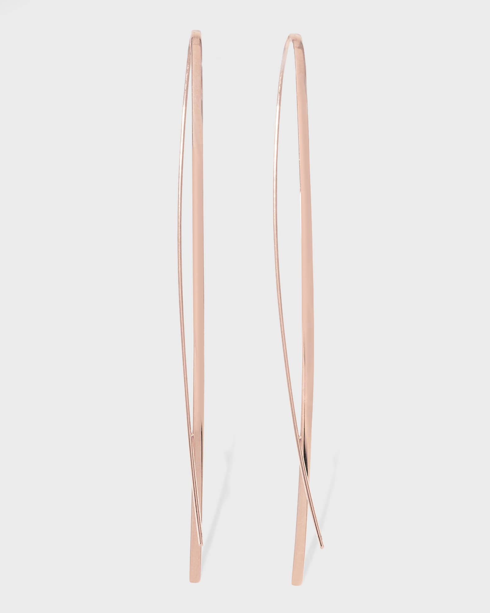 14k Elite Narrow Upside Down Hoop Earrings 0