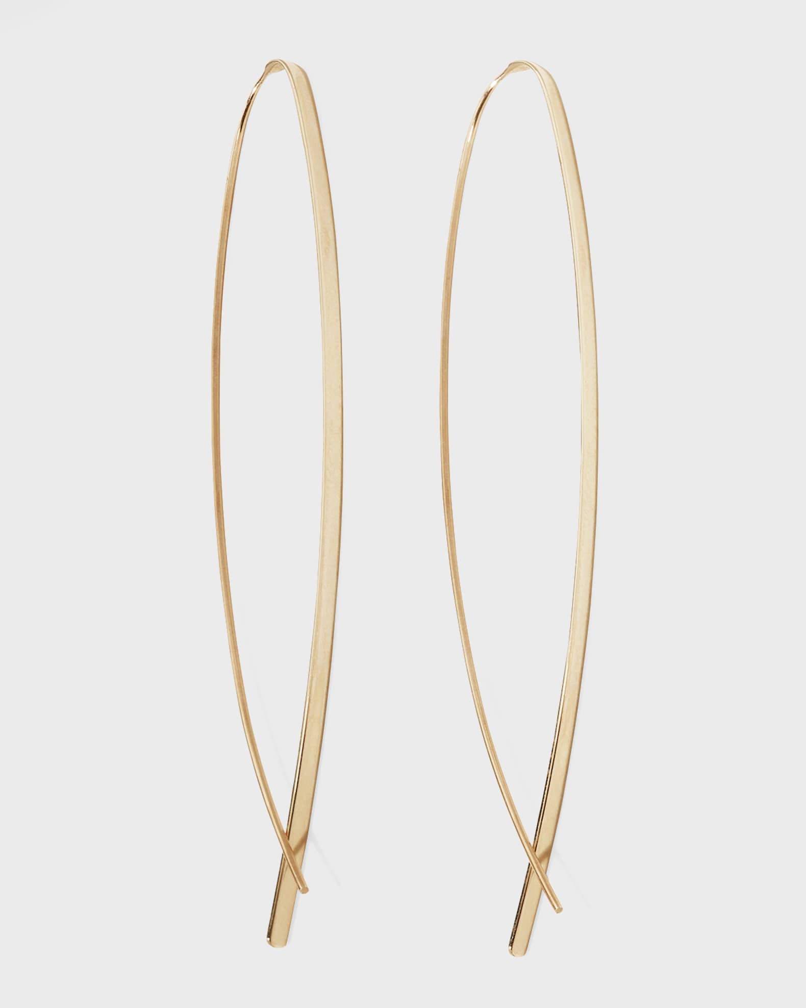 14k Elite Narrow Upside Down Hoop Earrings 0