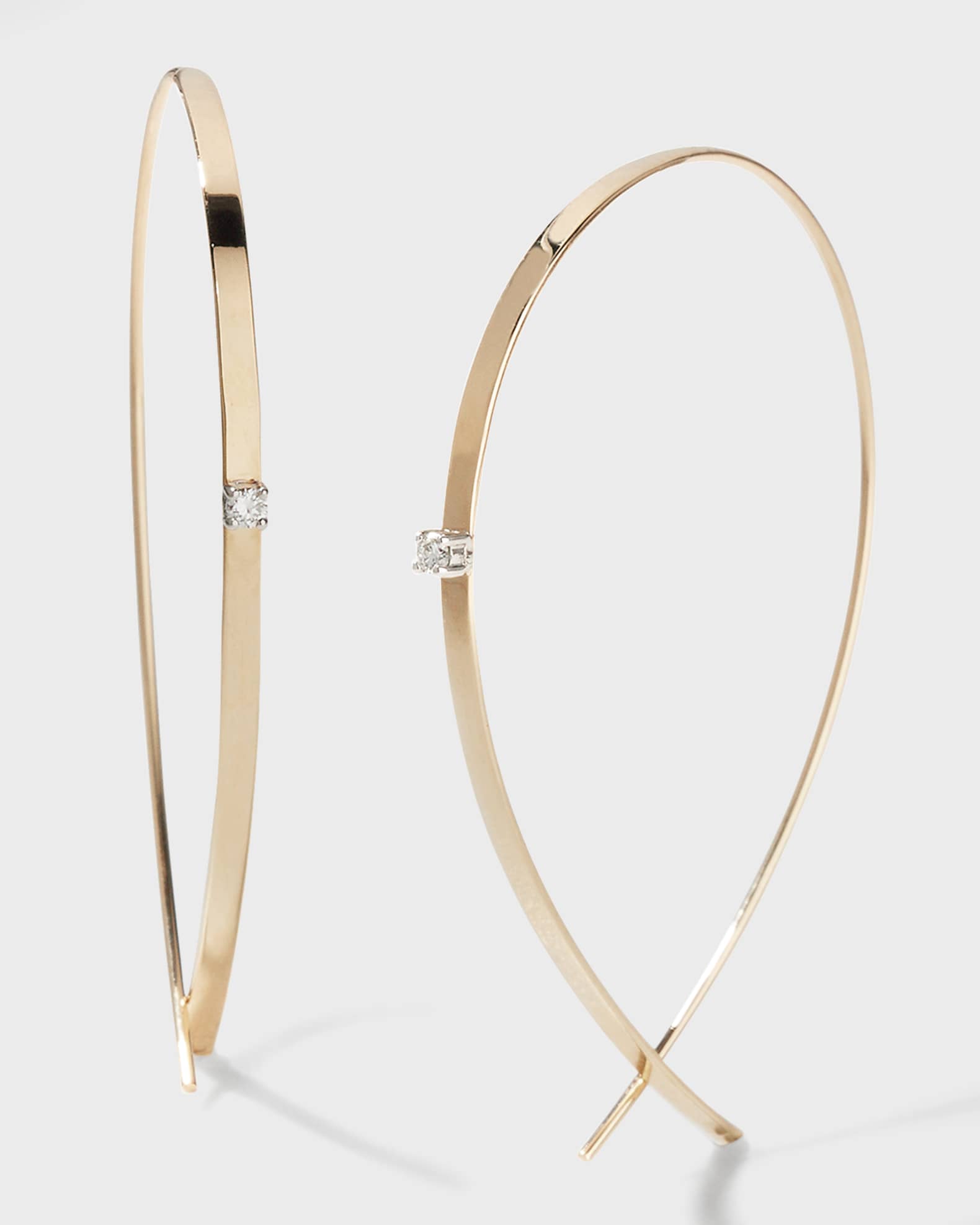LANA Small Flat Diamond Hoop Earrings | Neiman Marcus
