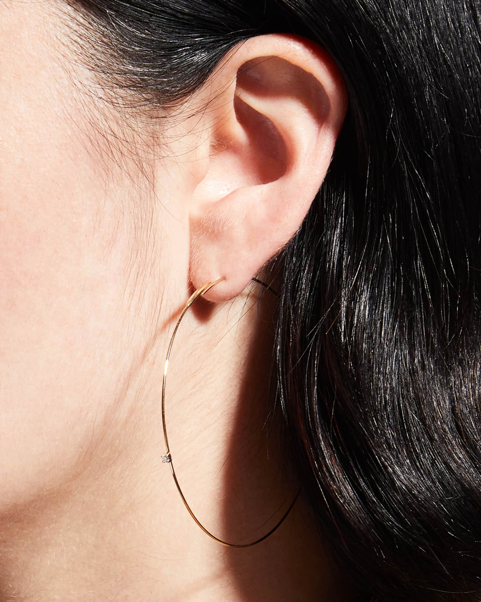 Large Magic Diamond Hoops, Yellow Gold 1