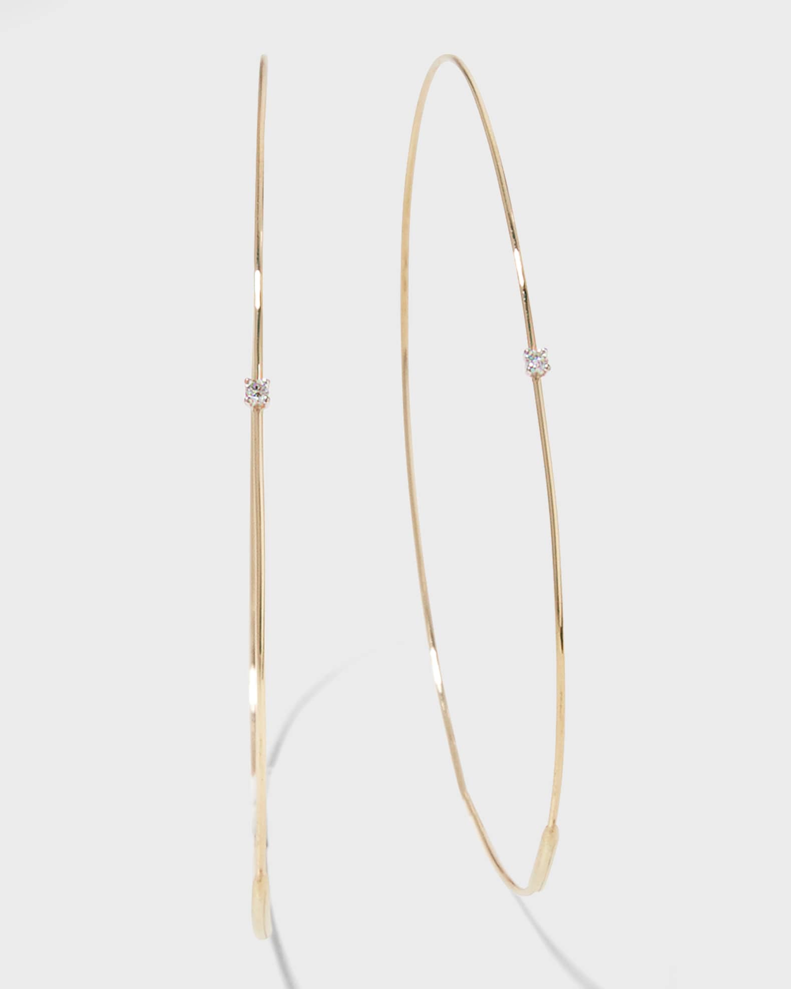 Large Magic Diamond Hoops, Yellow Gold 0