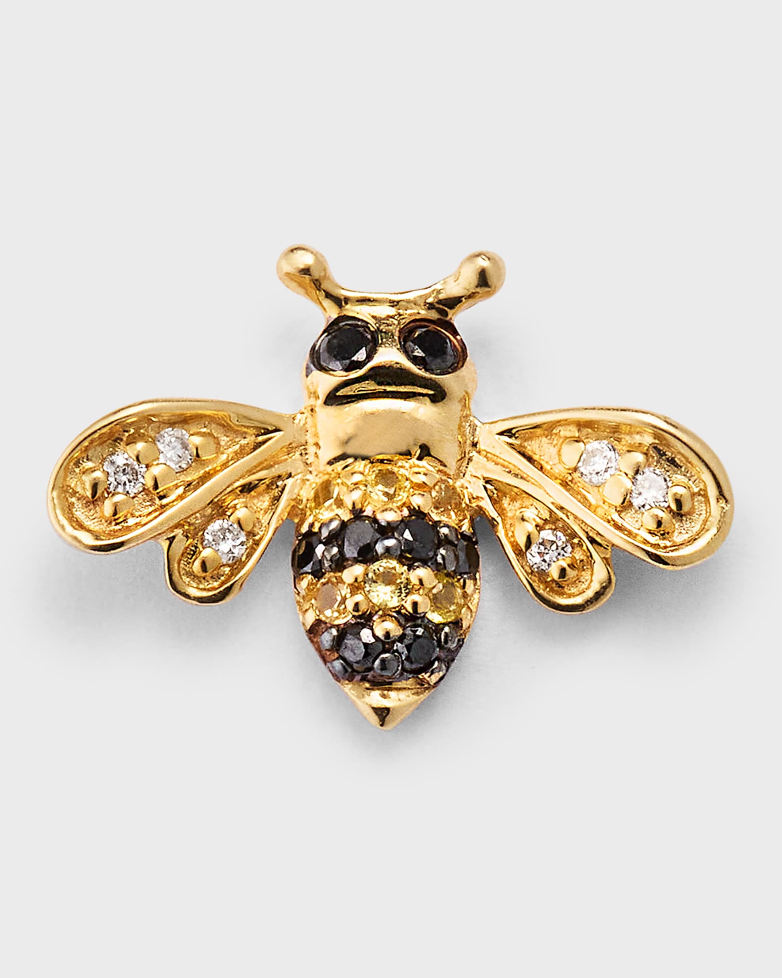14k Gold Diamond & Sapphire Bee Stud Earring (Single) 0