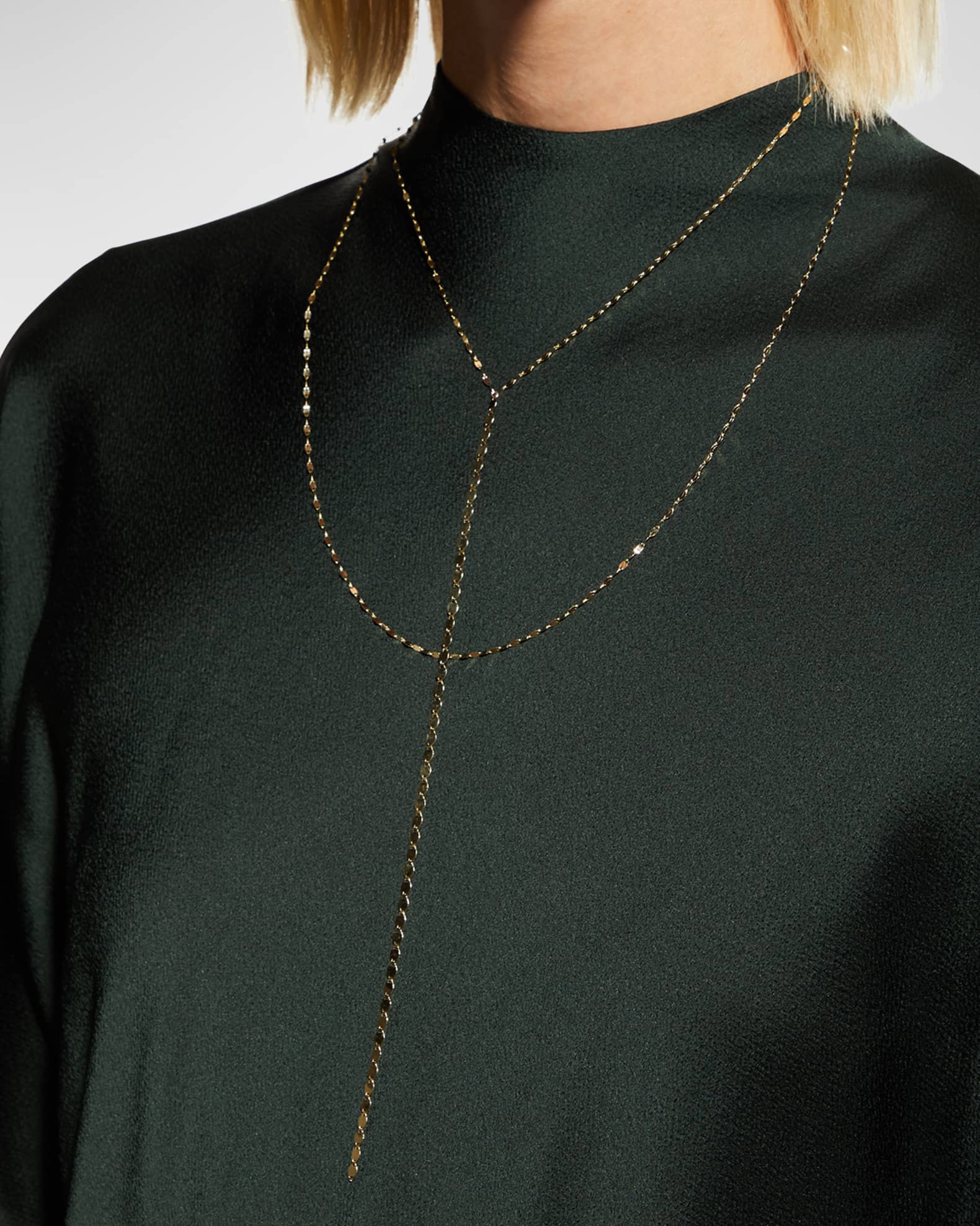 Nude Blake Chain Drop Necklace 1