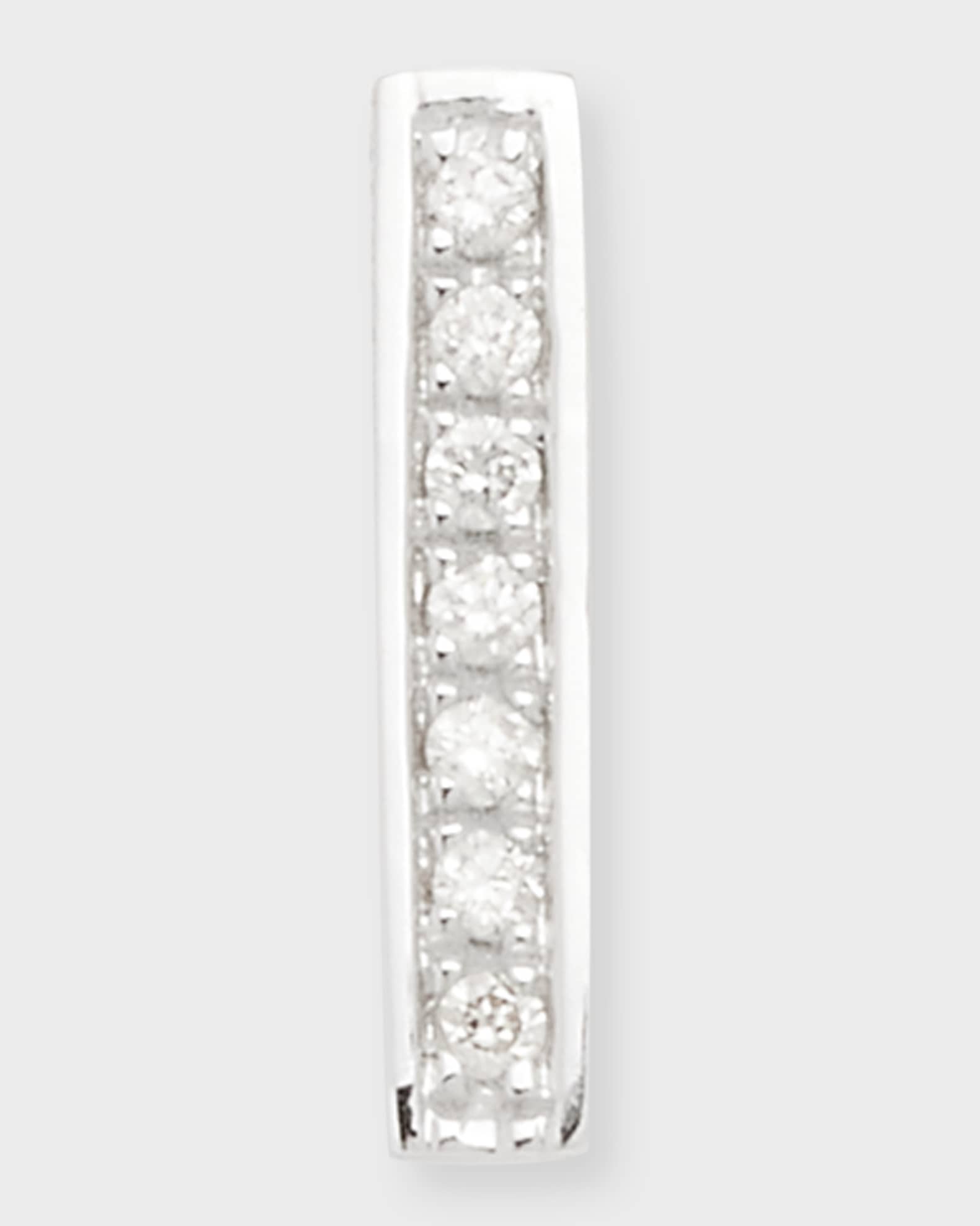 Small 14k Gold Diamond Bar Single Stud Earring 0
