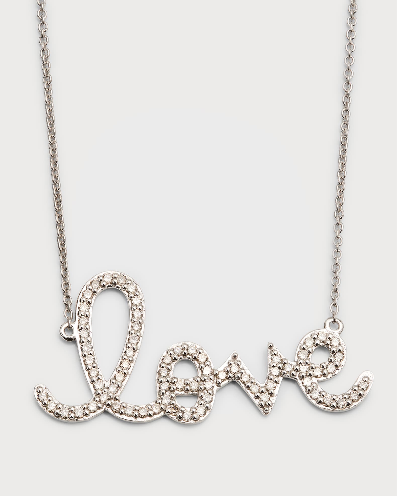 Large 14k Yellow Gold Diamond Love Necklace