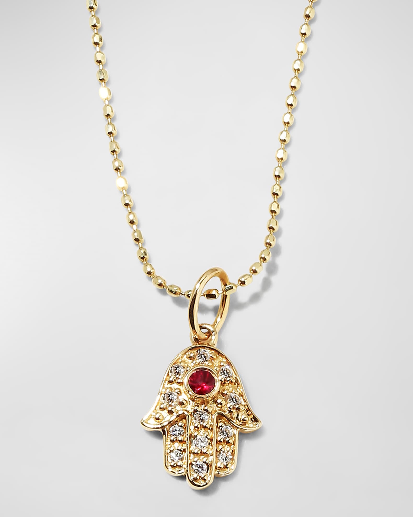 Sydney Evan 14k Gold Diamond Hamsa Pendant Necklace Neiman Marcus
