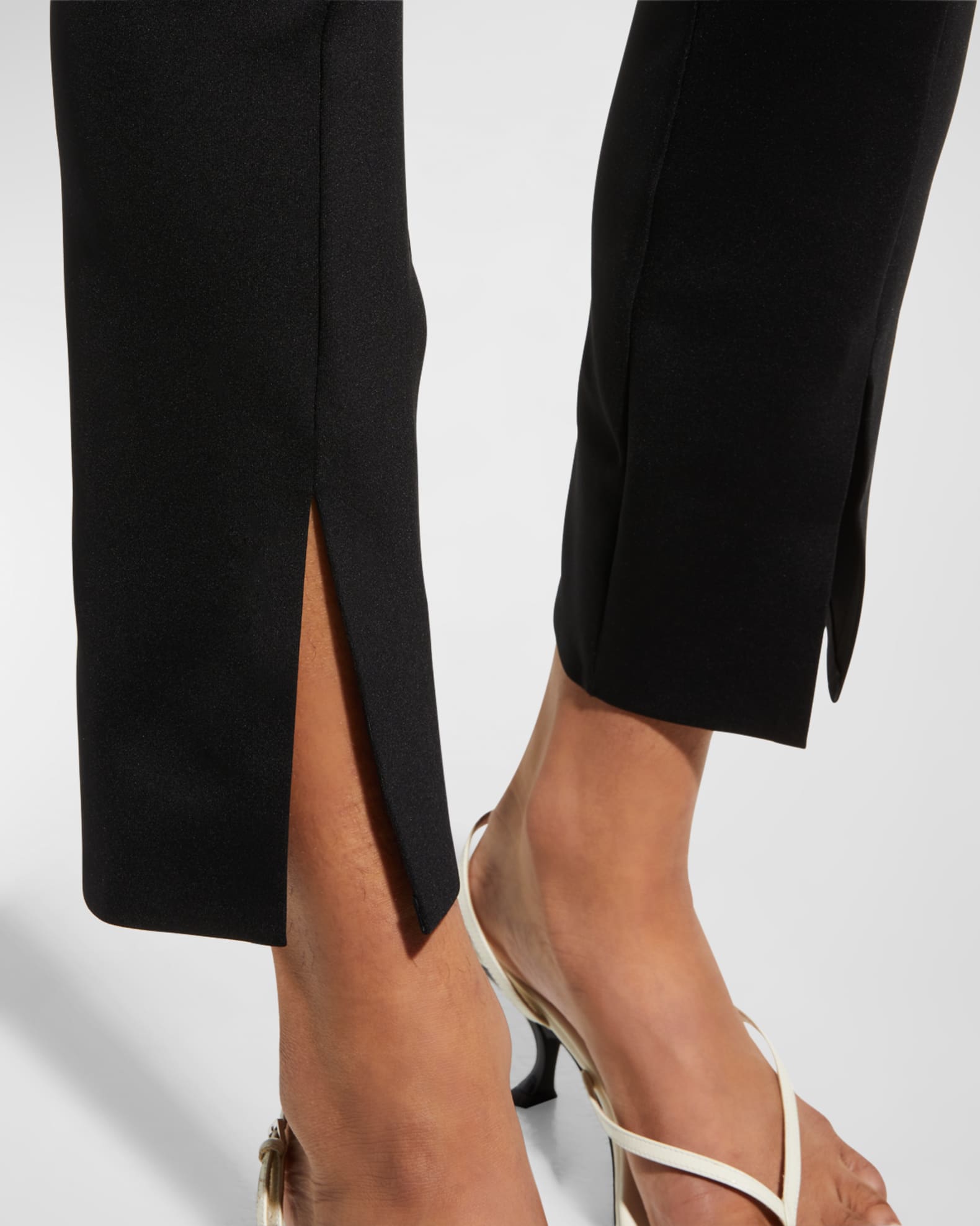 THE ROW Thilde Slit-Front Skinny Pants | Neiman Marcus