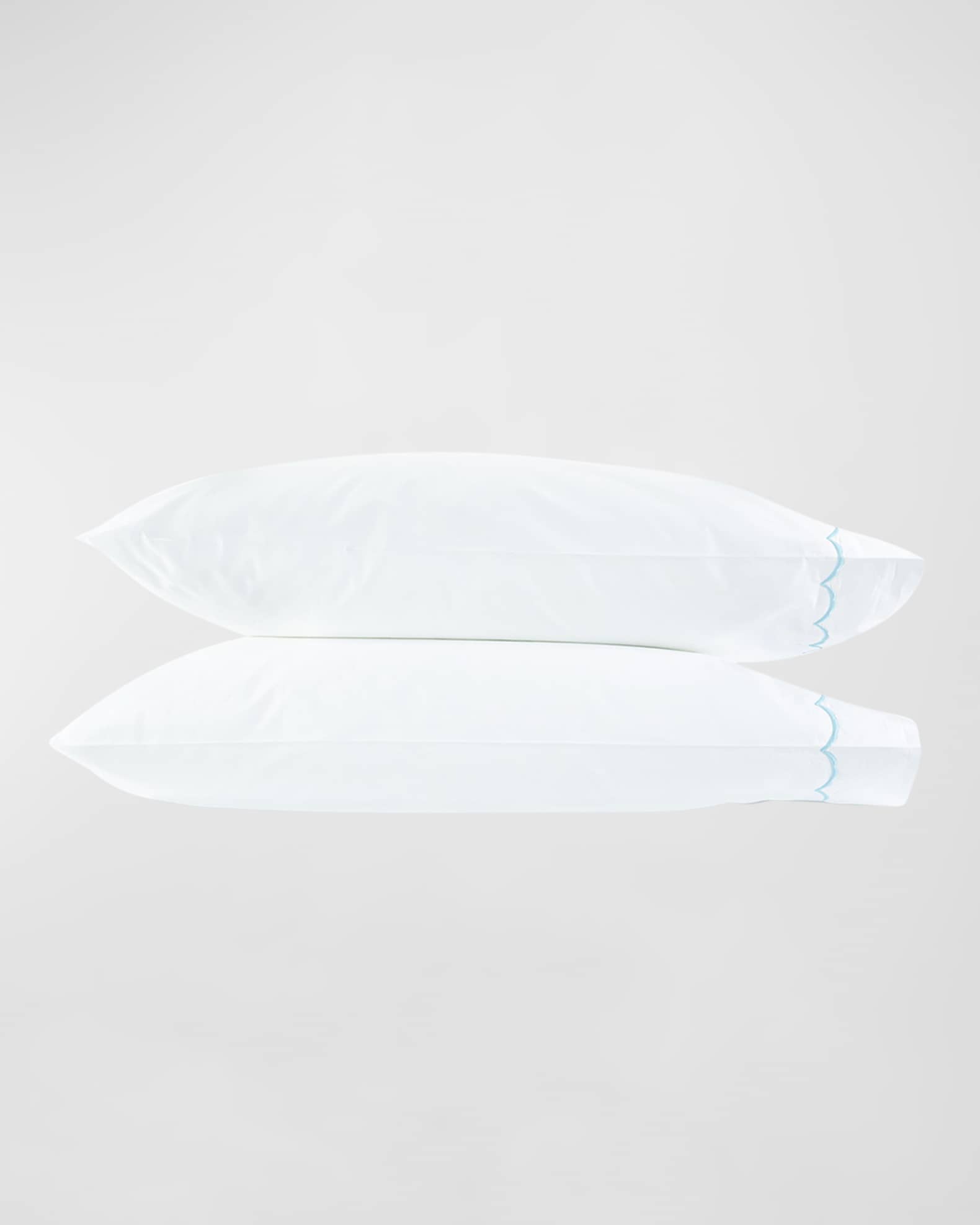 Two Scallops Embroidered 350 Thread Count Pillowcases 0