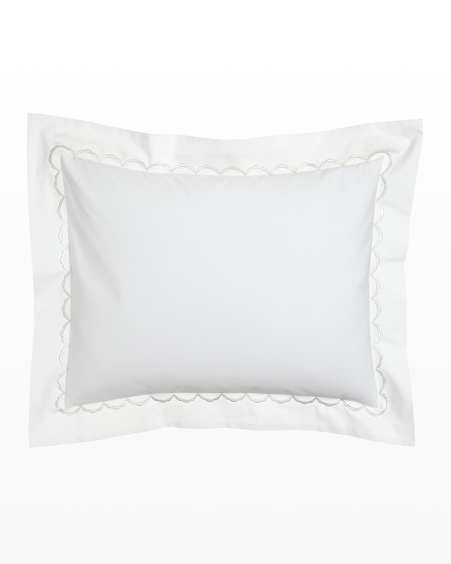 King Scallops Embroidered Sham 0