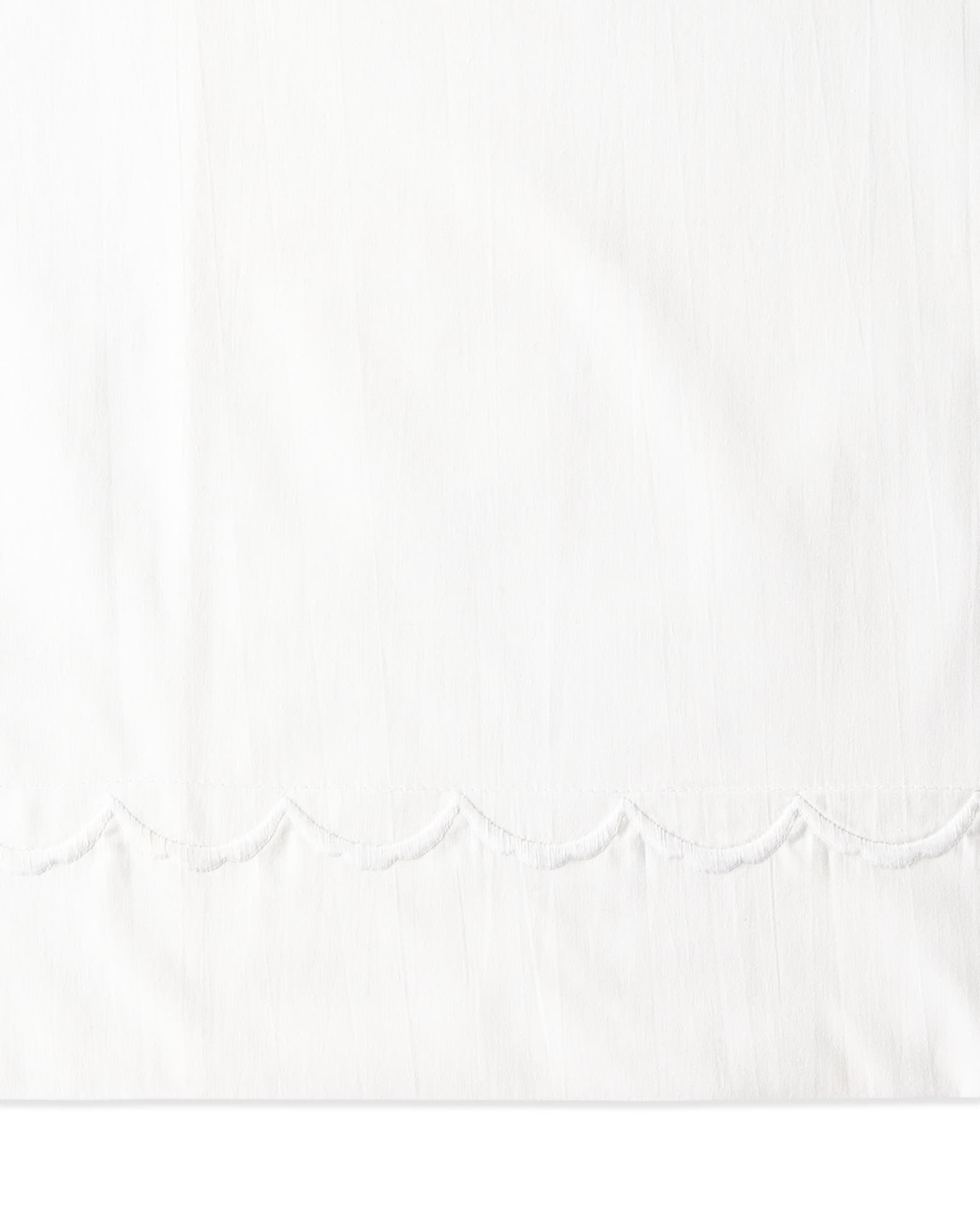 Matouk King Scallops Embroidered 350 Thread Count Flat Sheet Neiman