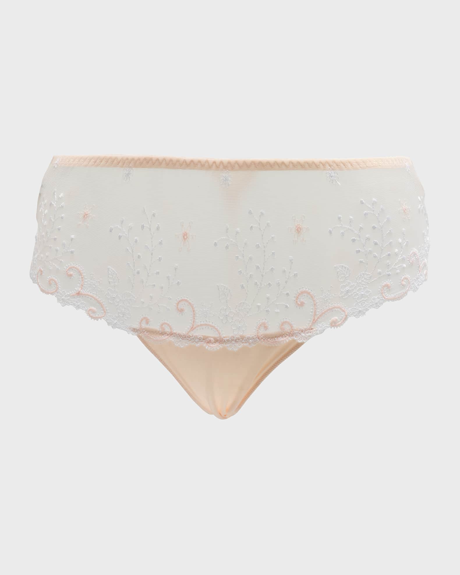 Delice Floral-Embroidered Boyshorts 0