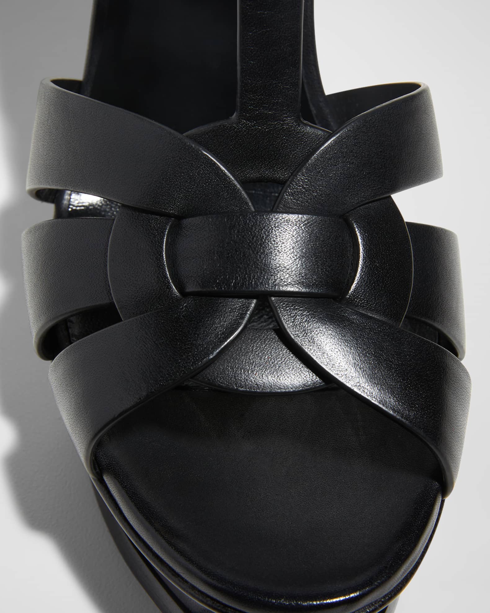 Saint Laurent Tribute Leather 105mm Platform Sandals