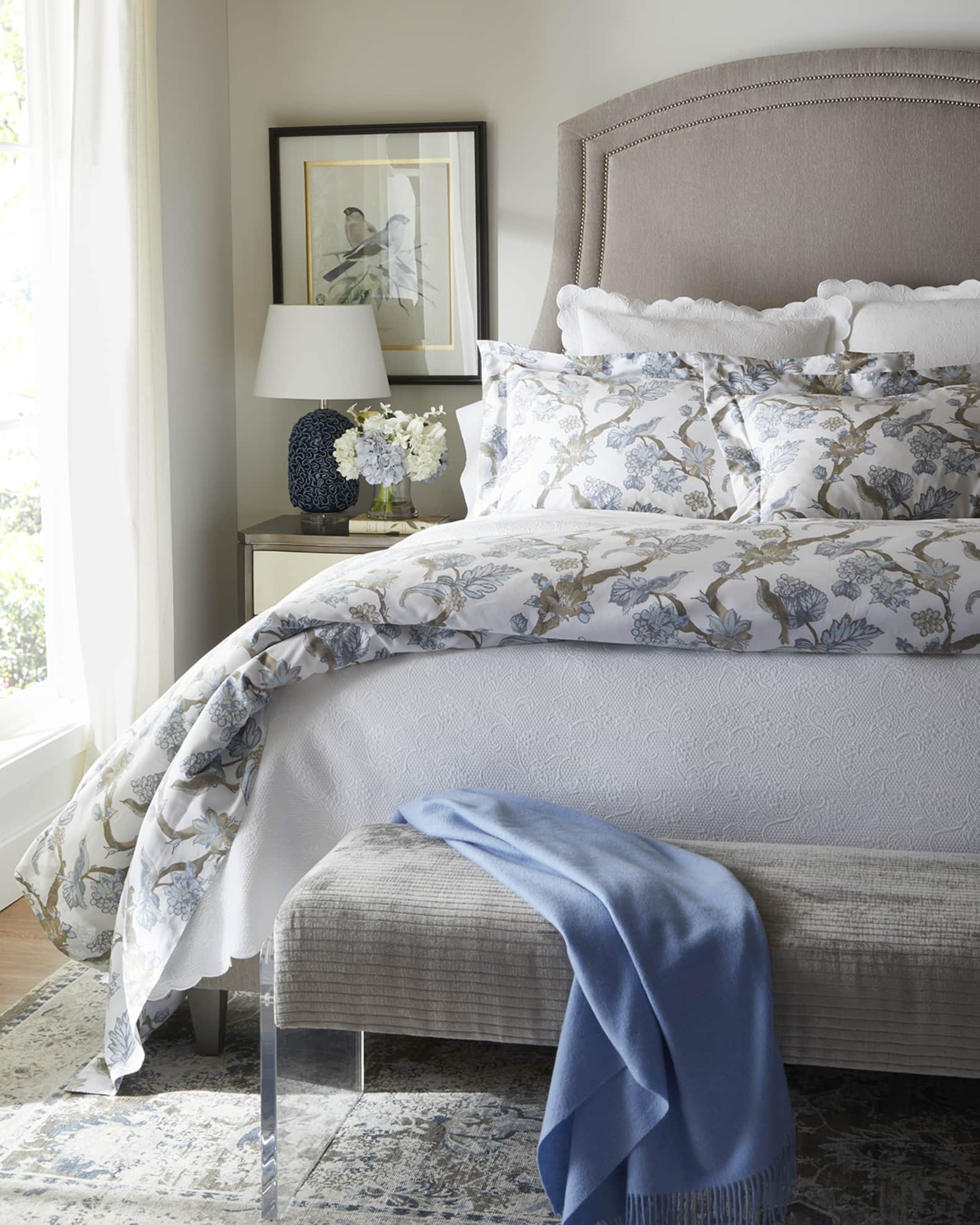 Sferra King Floral Matelasse Coverlet Neiman Marcus