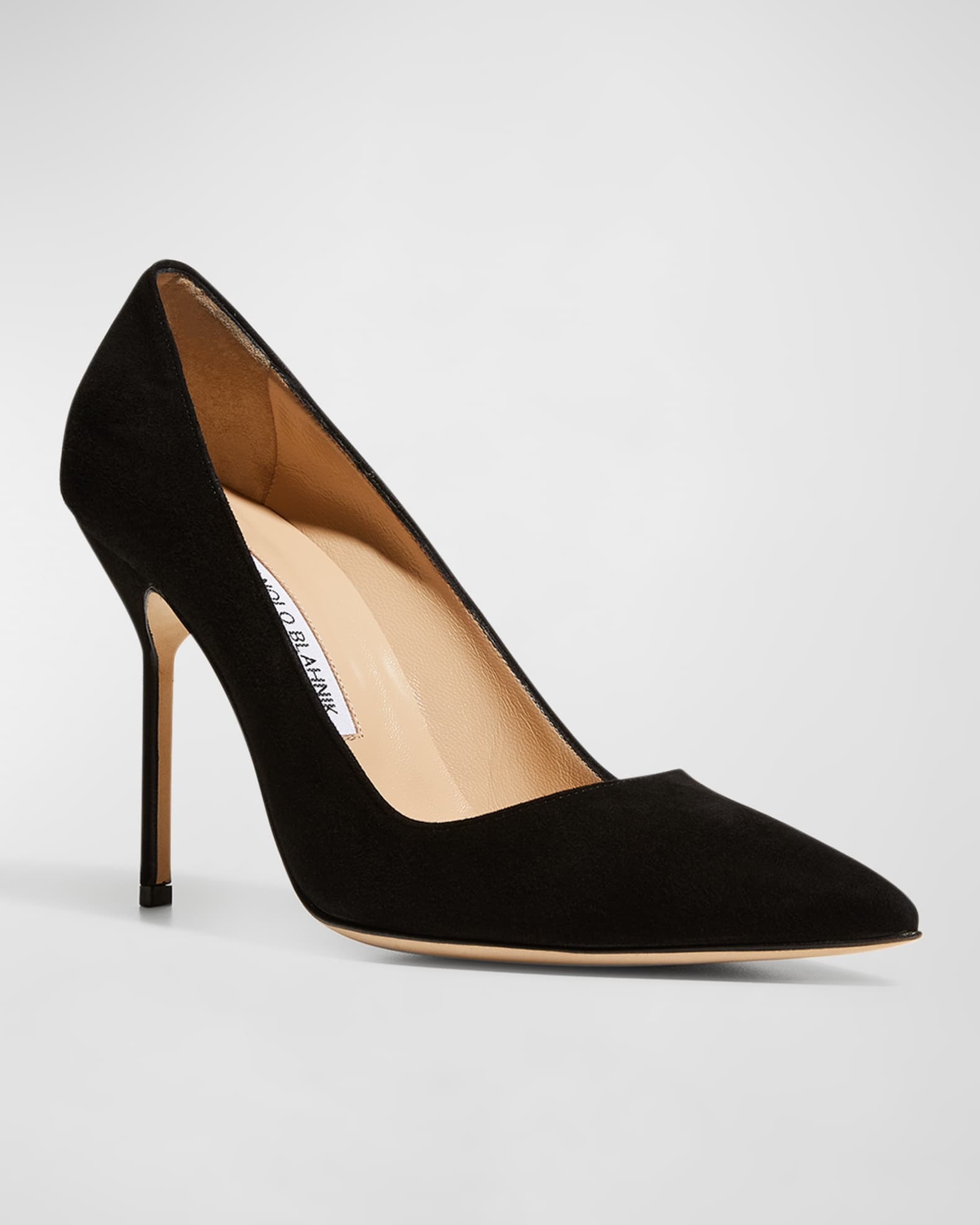 Manolo Blahnik Bb 105mm Suede Pumps Black