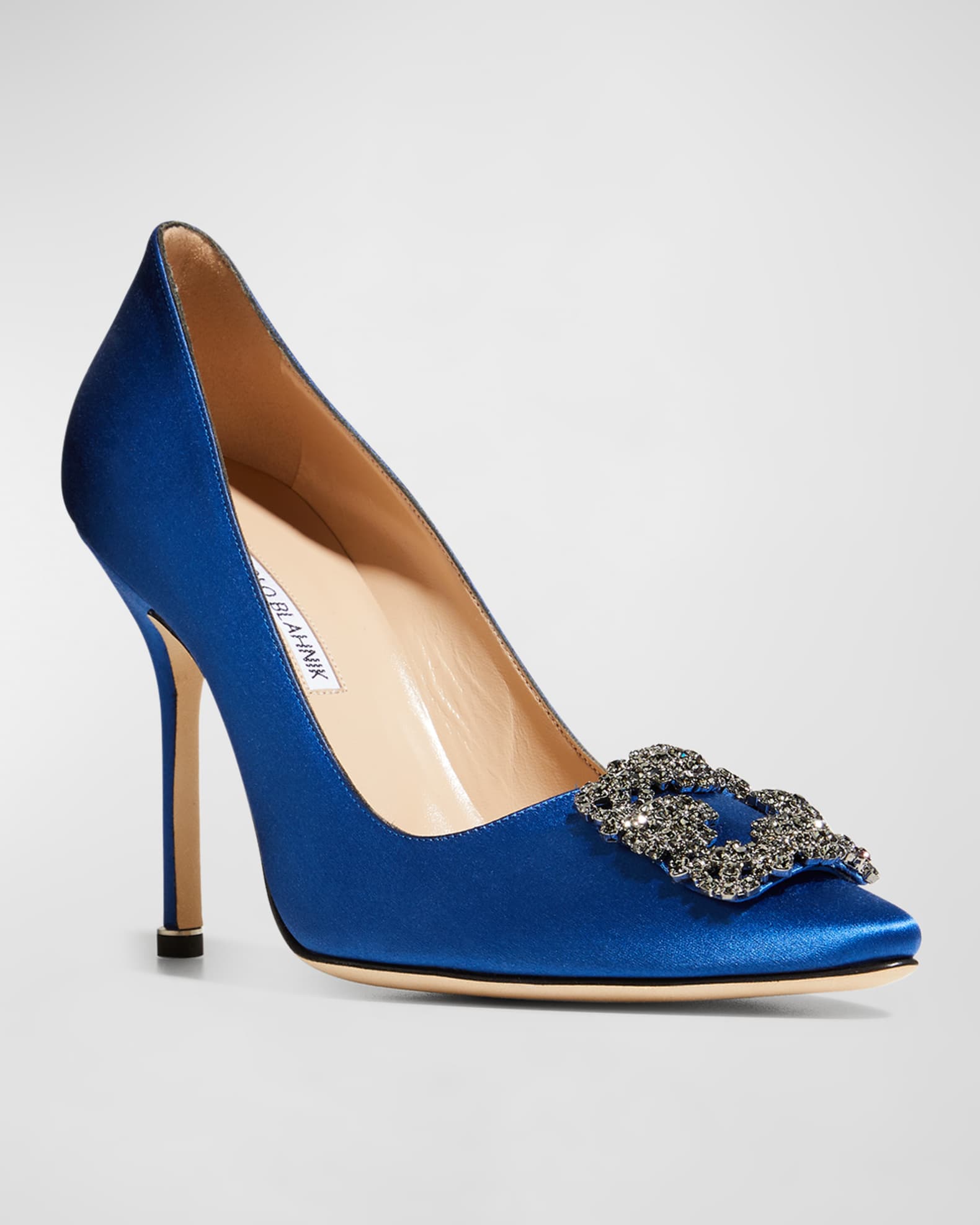 Manolo Blahnik Hangisi 105mm Satin High-Heel Pumps | Neiman Marcus