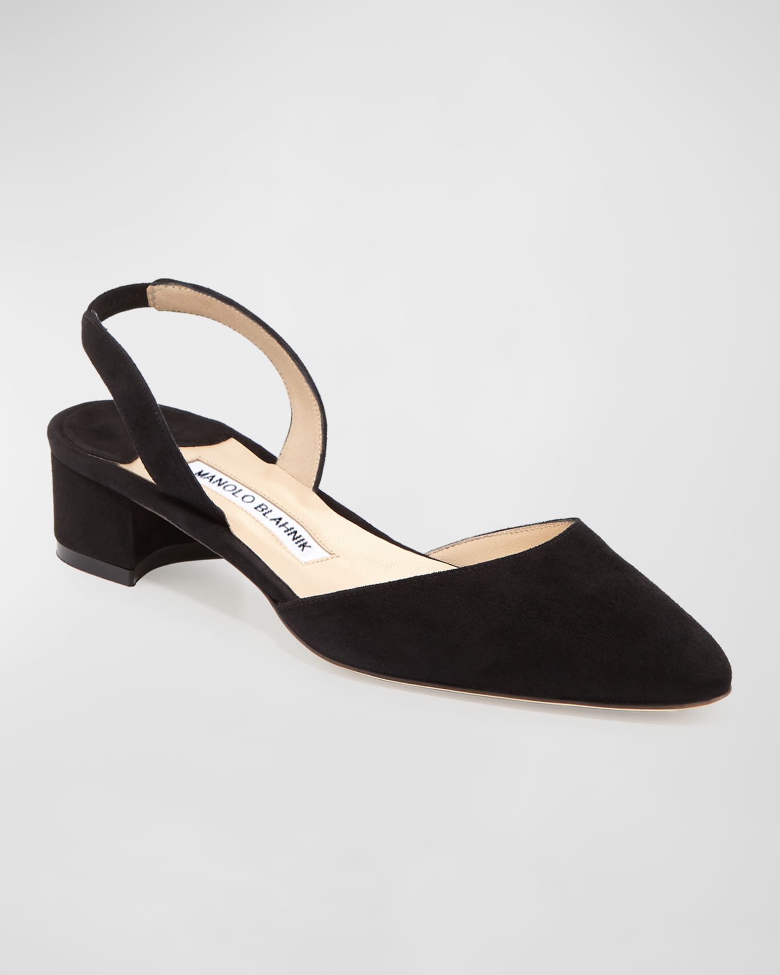Aspro Suede Block-Heel Slingback Pump 1