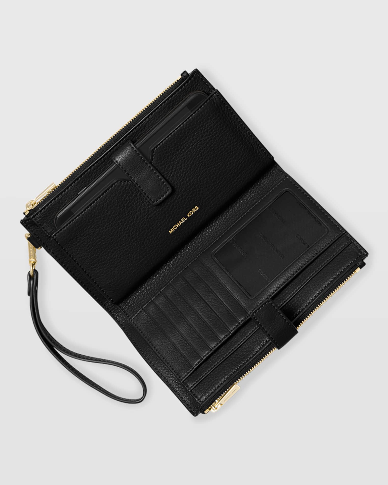 MICHAEL Michael Kors Adele Double Zip Smartphone Wristlet Wallet Neiman Marcus