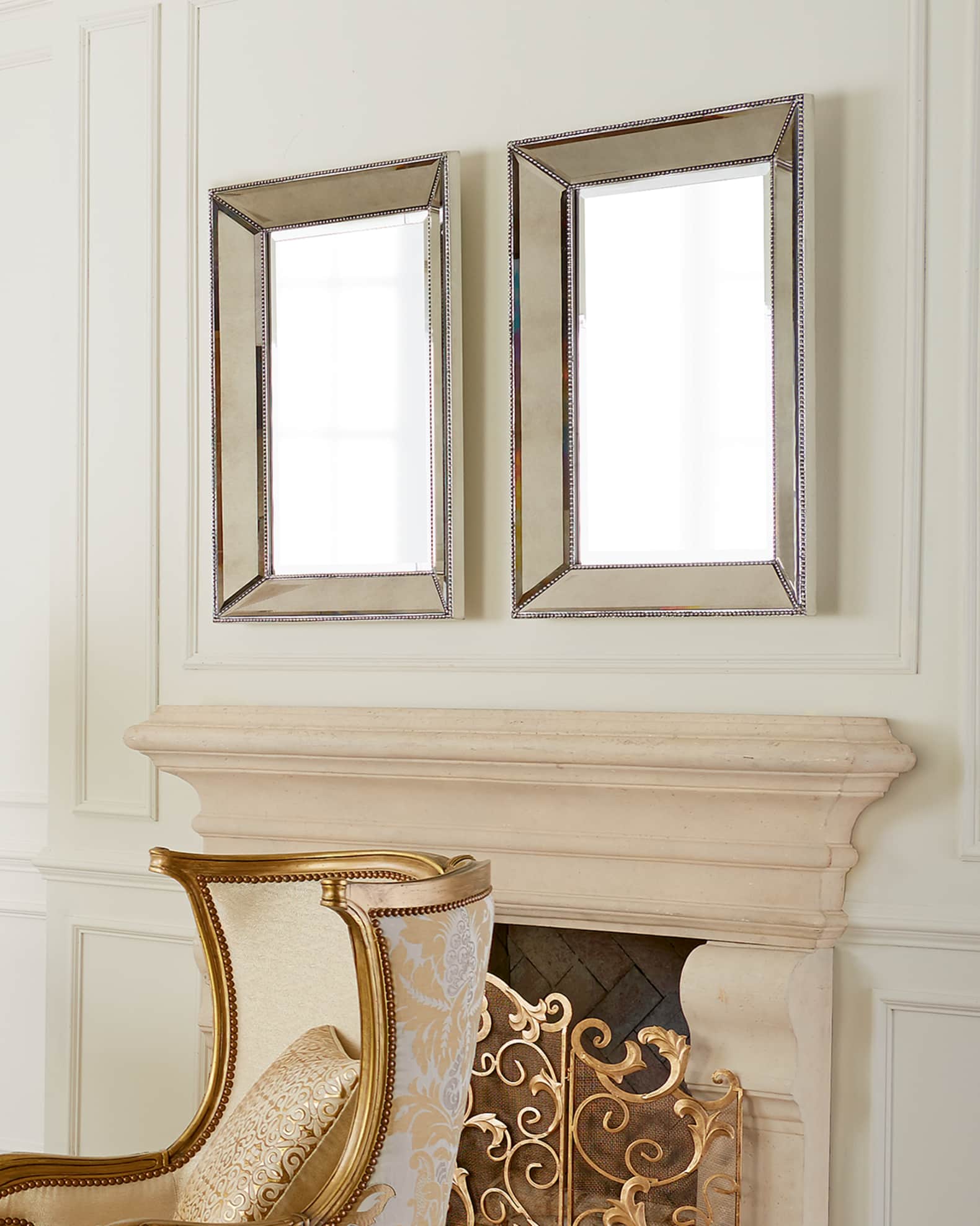Beaded Wall Mirror, 24"W 1