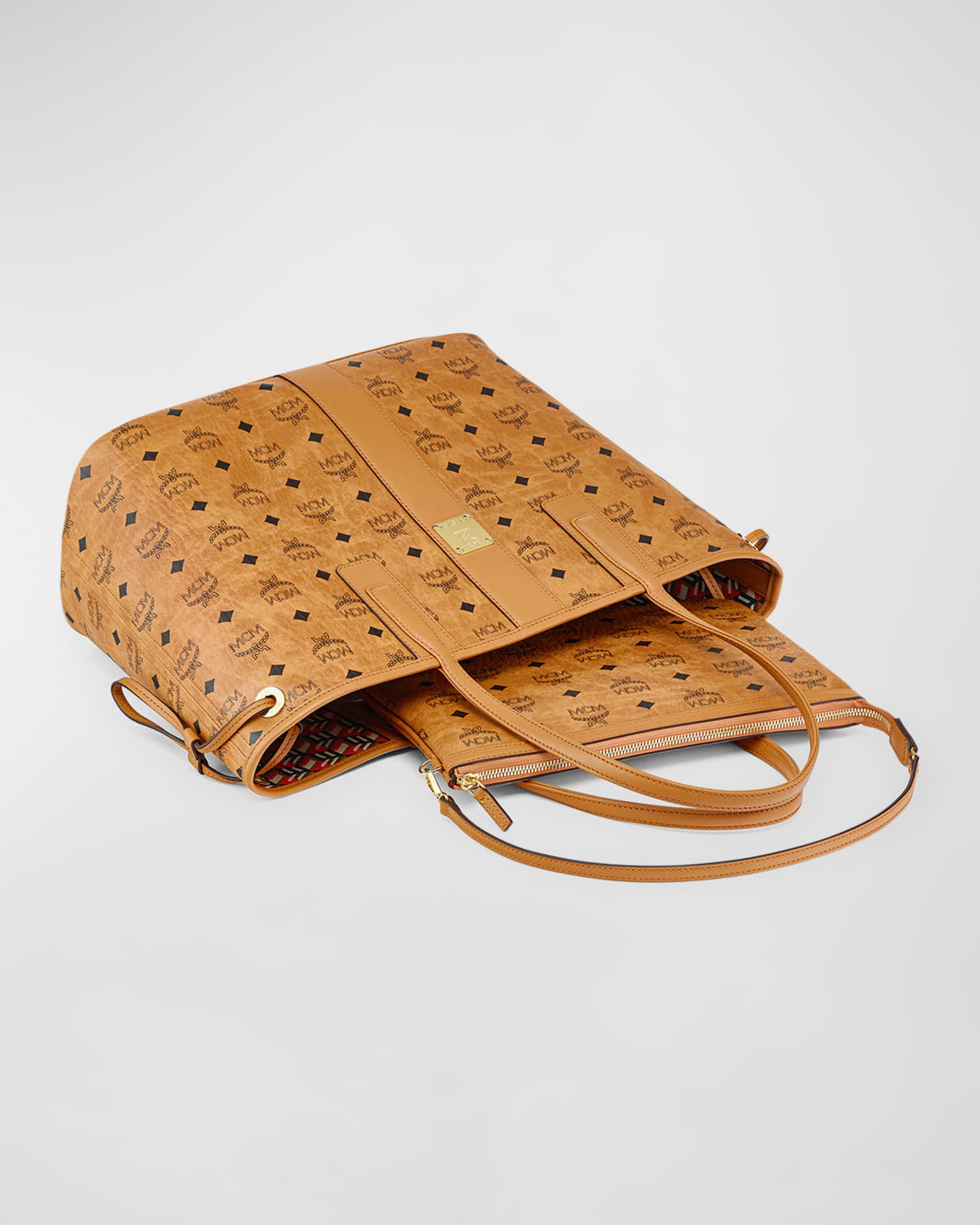 MCM Liz Reversible Medium Visetos Tote Bag Neiman Marcus