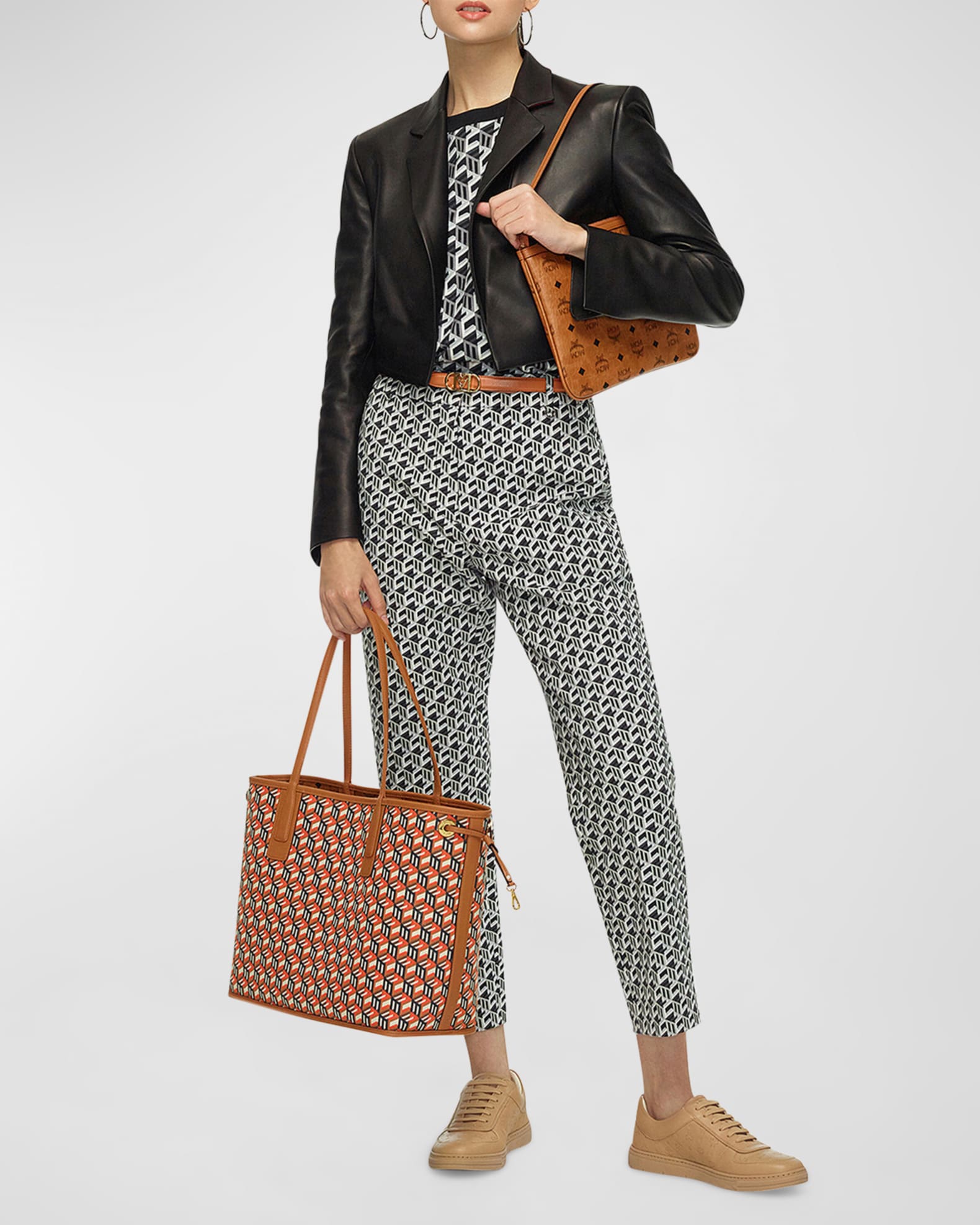 MCM Liz Reversible Medium Visetos Tote Bag Neiman Marcus