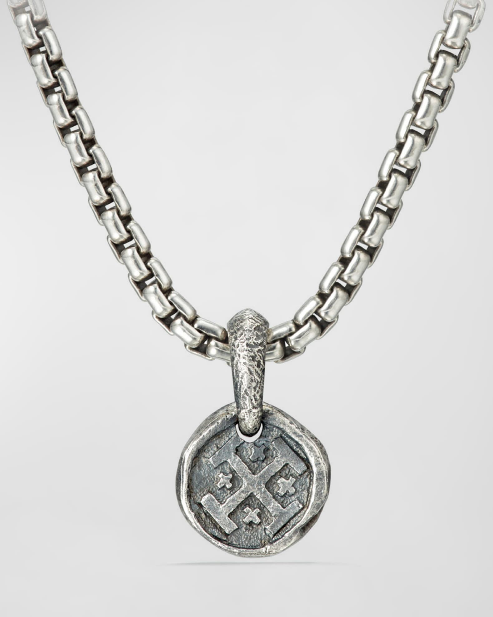 David Yurman Men s Shipwreck Coin Pendant in Silver 16.8mm