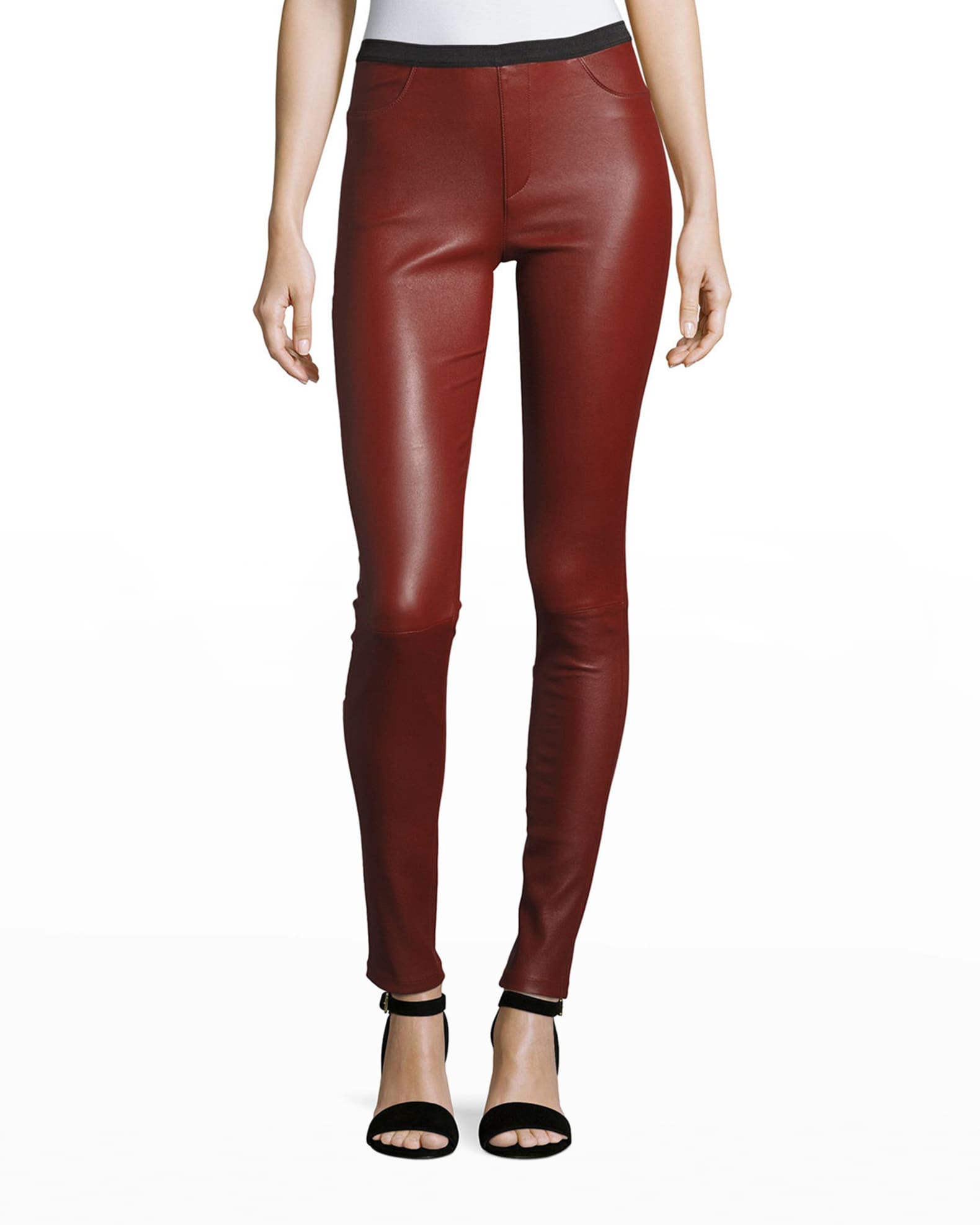 Stretch Leather Leggings