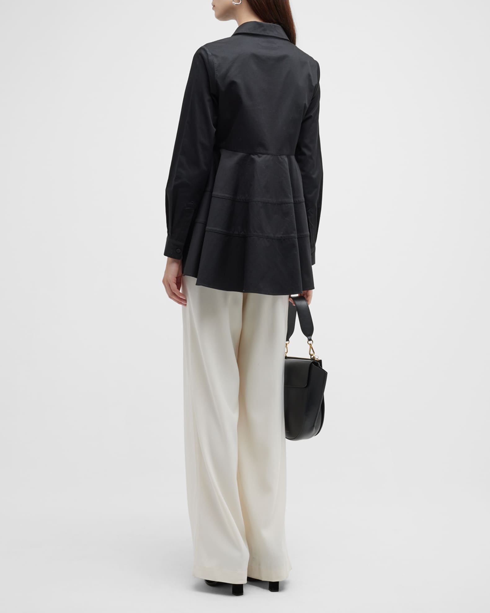 Co Tiered Button-Front Blouse | Neiman Marcus