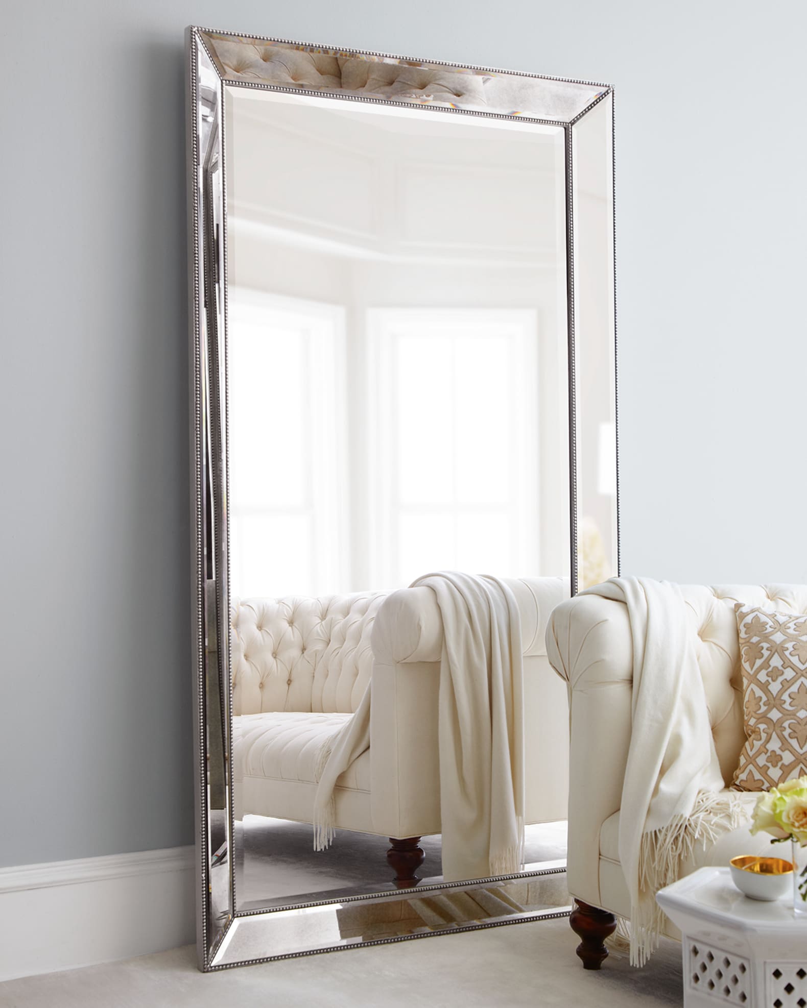 Silver floor mirror cheap