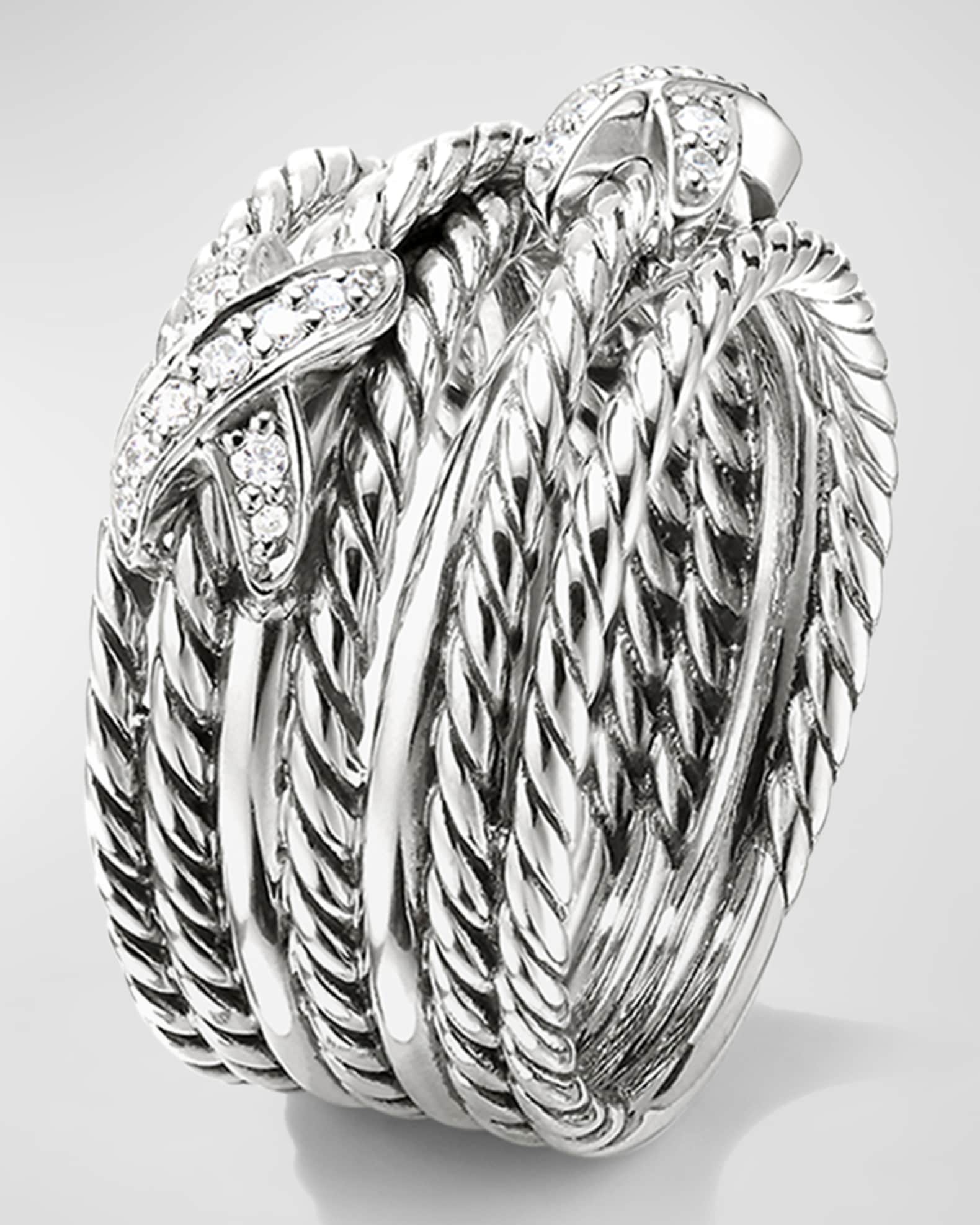 David Yurman Double X Crossover Ring with Diamonds Neiman Marcus