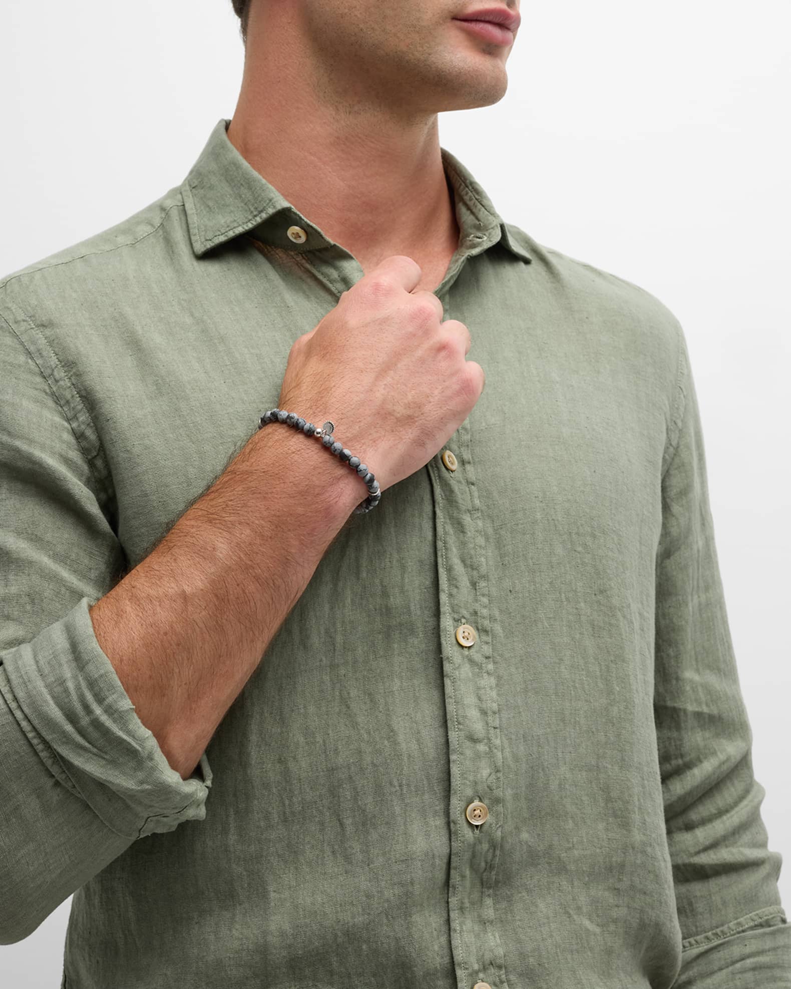 stone henge ストーンヘンジ　k14 パール ブレスレット Tateossian Men's Stonehenge Bead Bracelet | Neiman Marcus