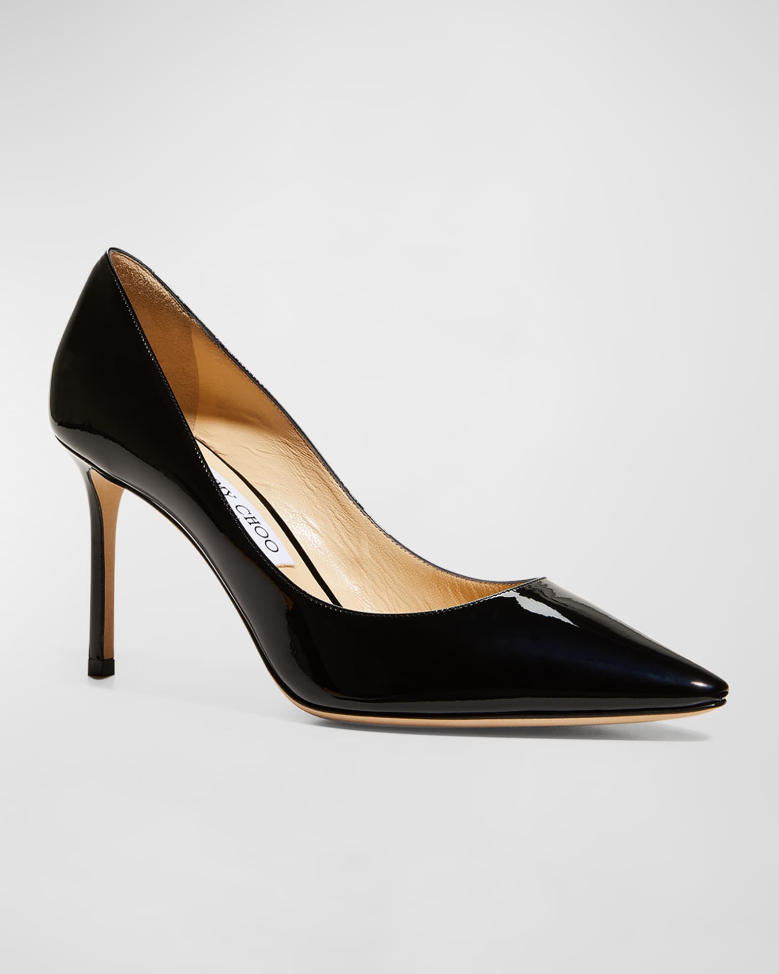 Jimmy Choo Romy Patent Pointed-Toe 85mm Pumps | Neiman Marcus
