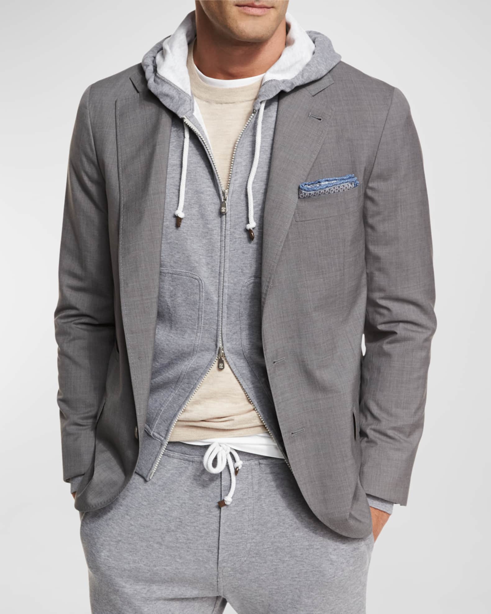 Men's Super 150s Lightweight Wool and Silk Blazer 1