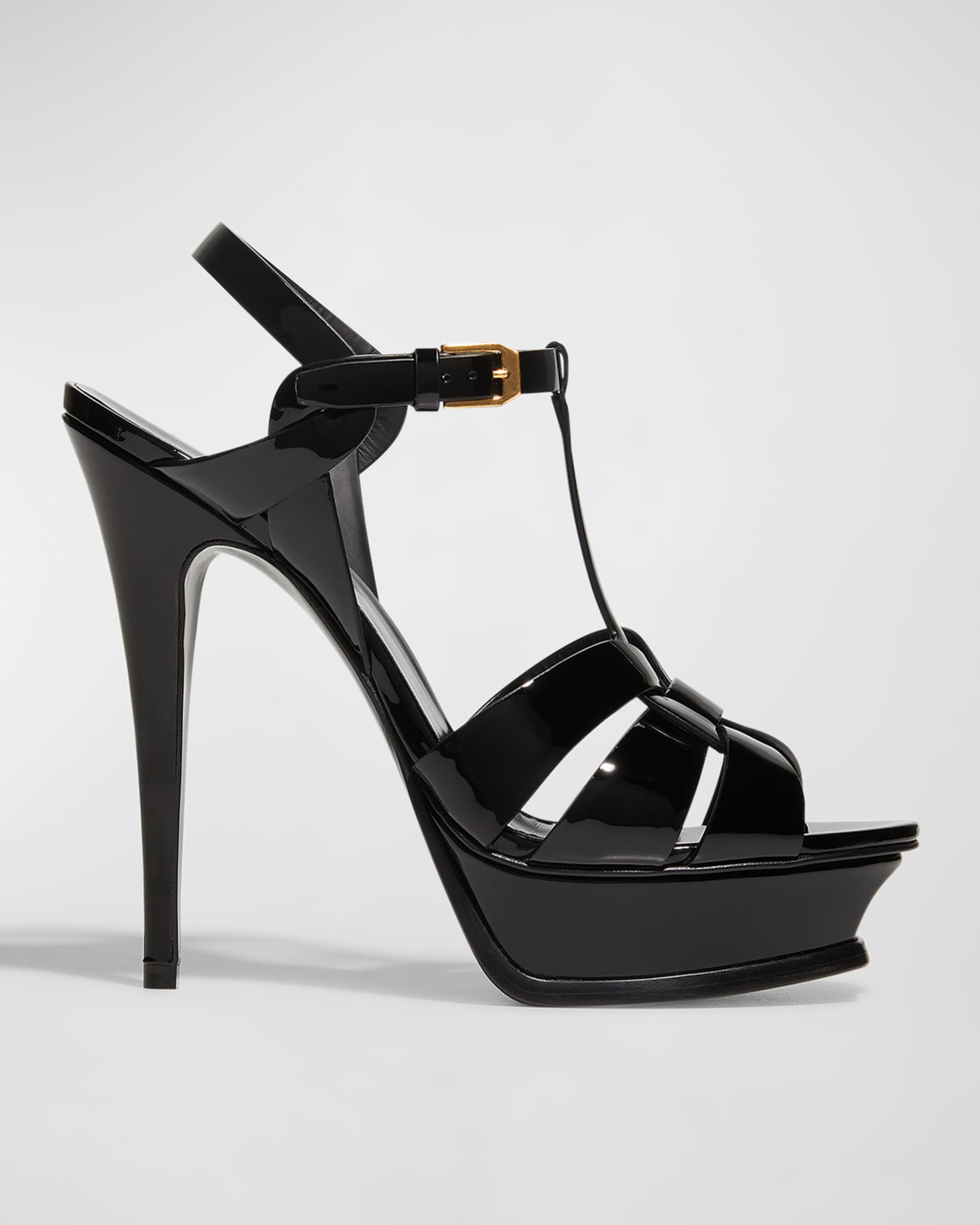 Saint Laurent Tribute Patent Platform Sandals | Neiman Marcus