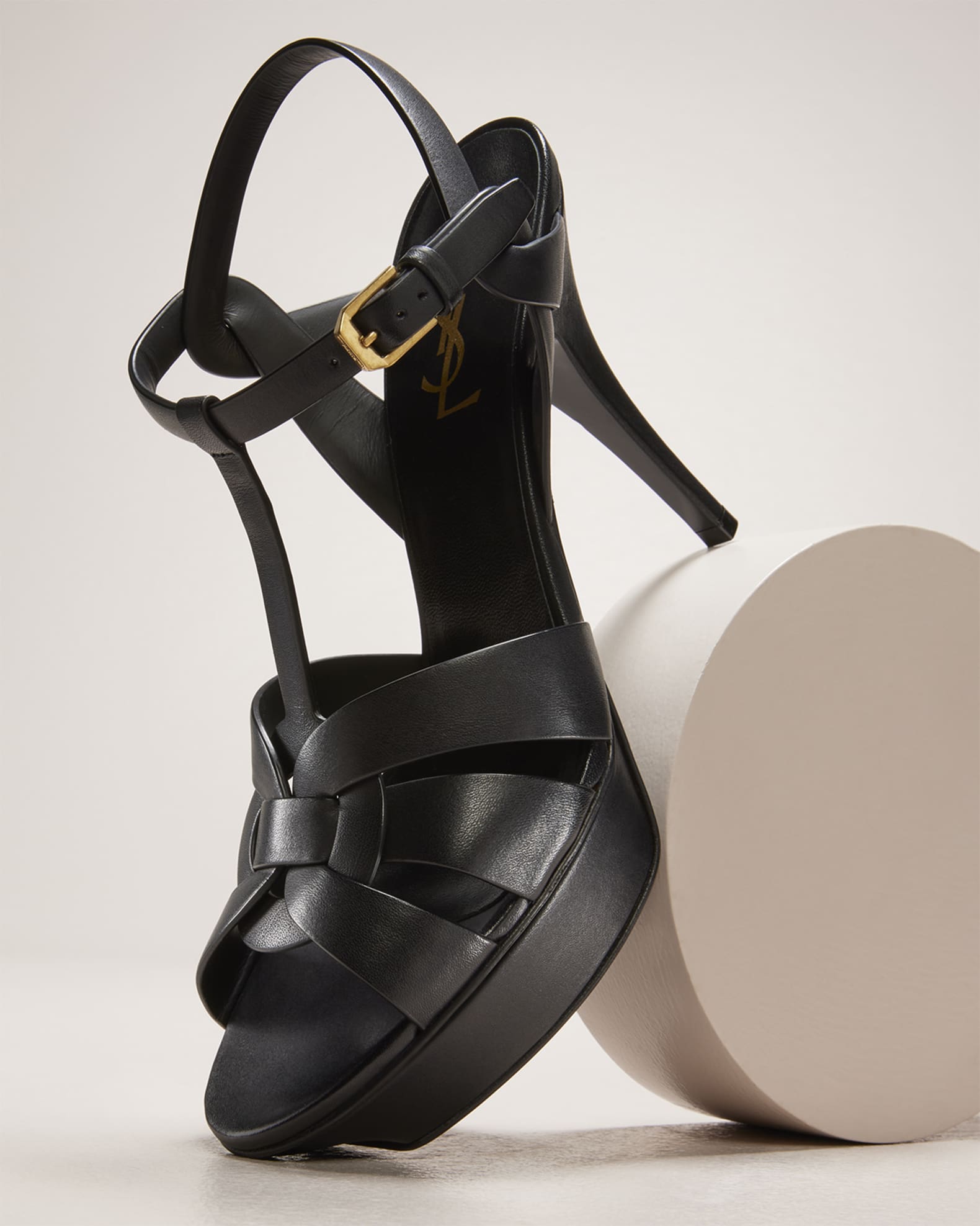 Saint Laurent Tribute Patent Sandals 4 Heel Neiman Marcus