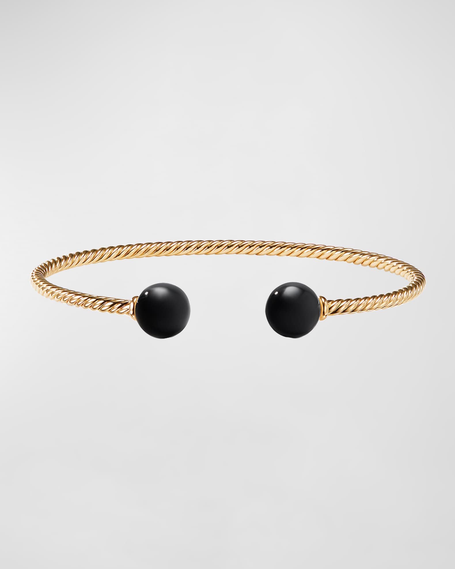 David Yurman Solari 18K Gold & Onyx Cuff Bracelet, Size L | Neiman Marcus