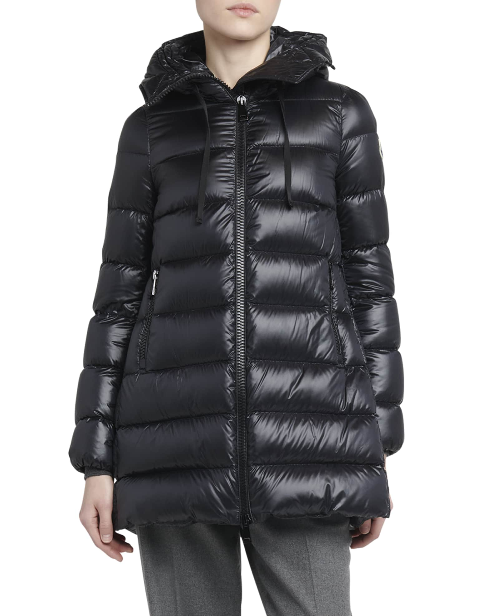 Moncler Women's Suyen Hooded Down Parka - Black - Size 1/S