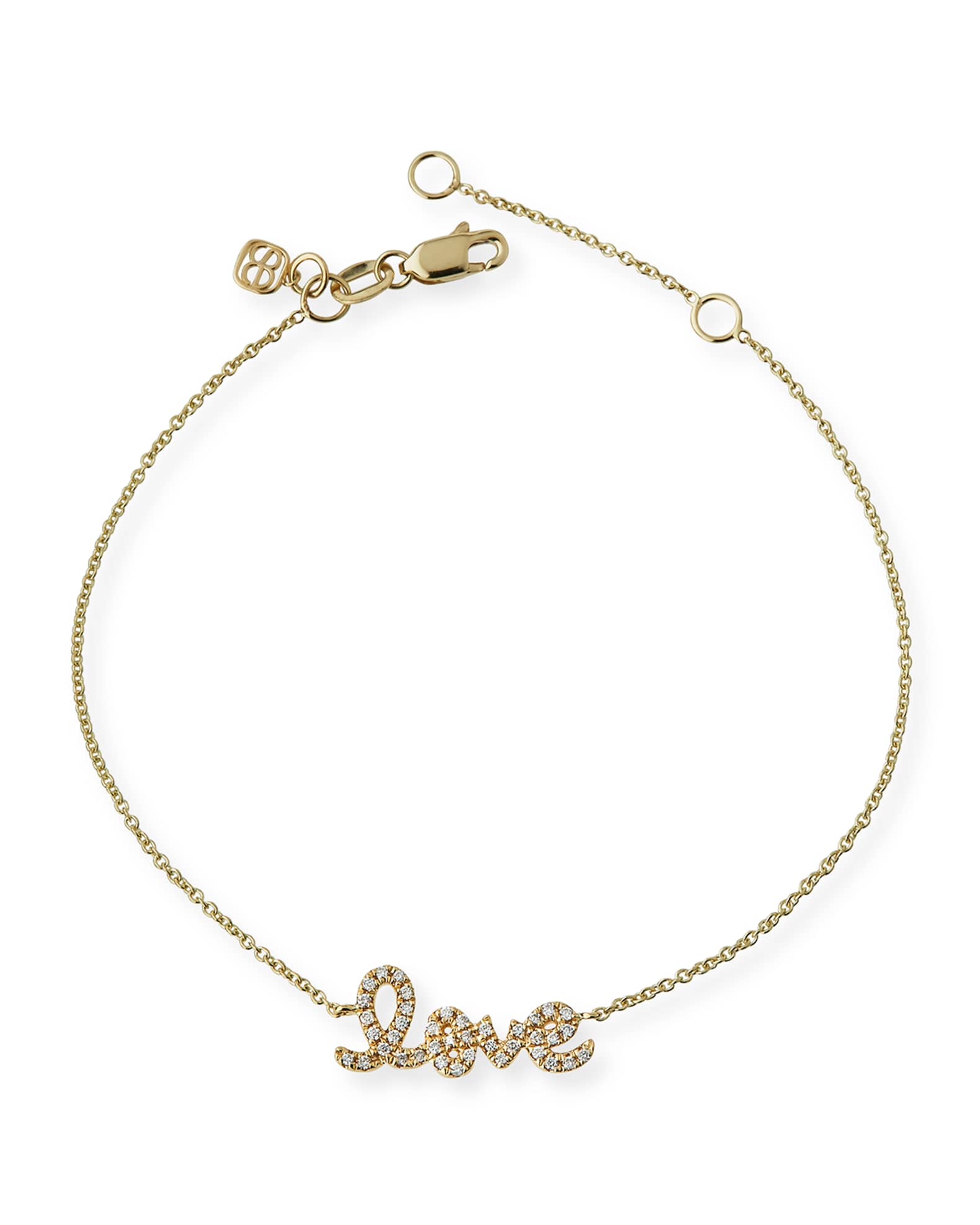 Small Yellow Gold Diamond Love Bracelet 0